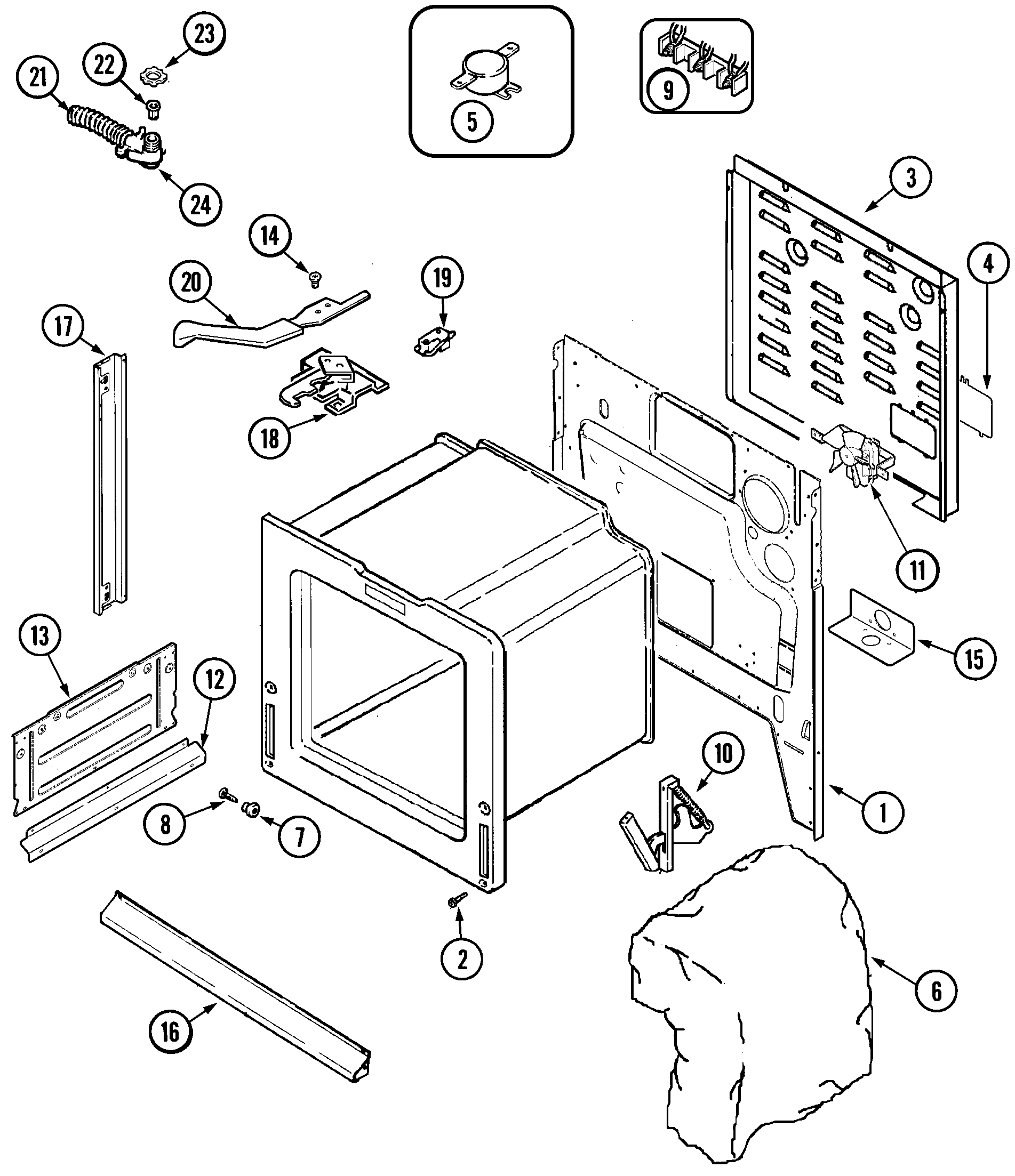 Magic Chef CEP3540AAQ body diagram