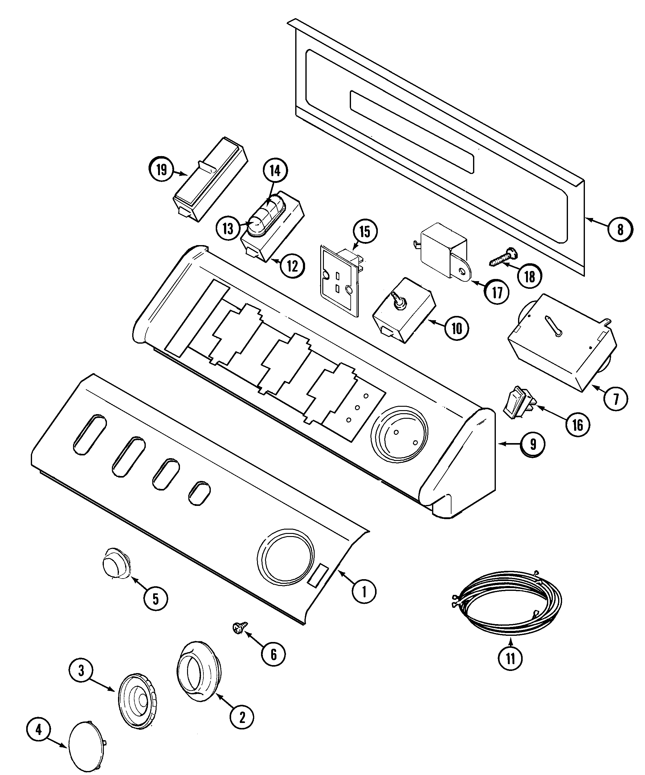 Maytag MDE8600AYW control panel diagram