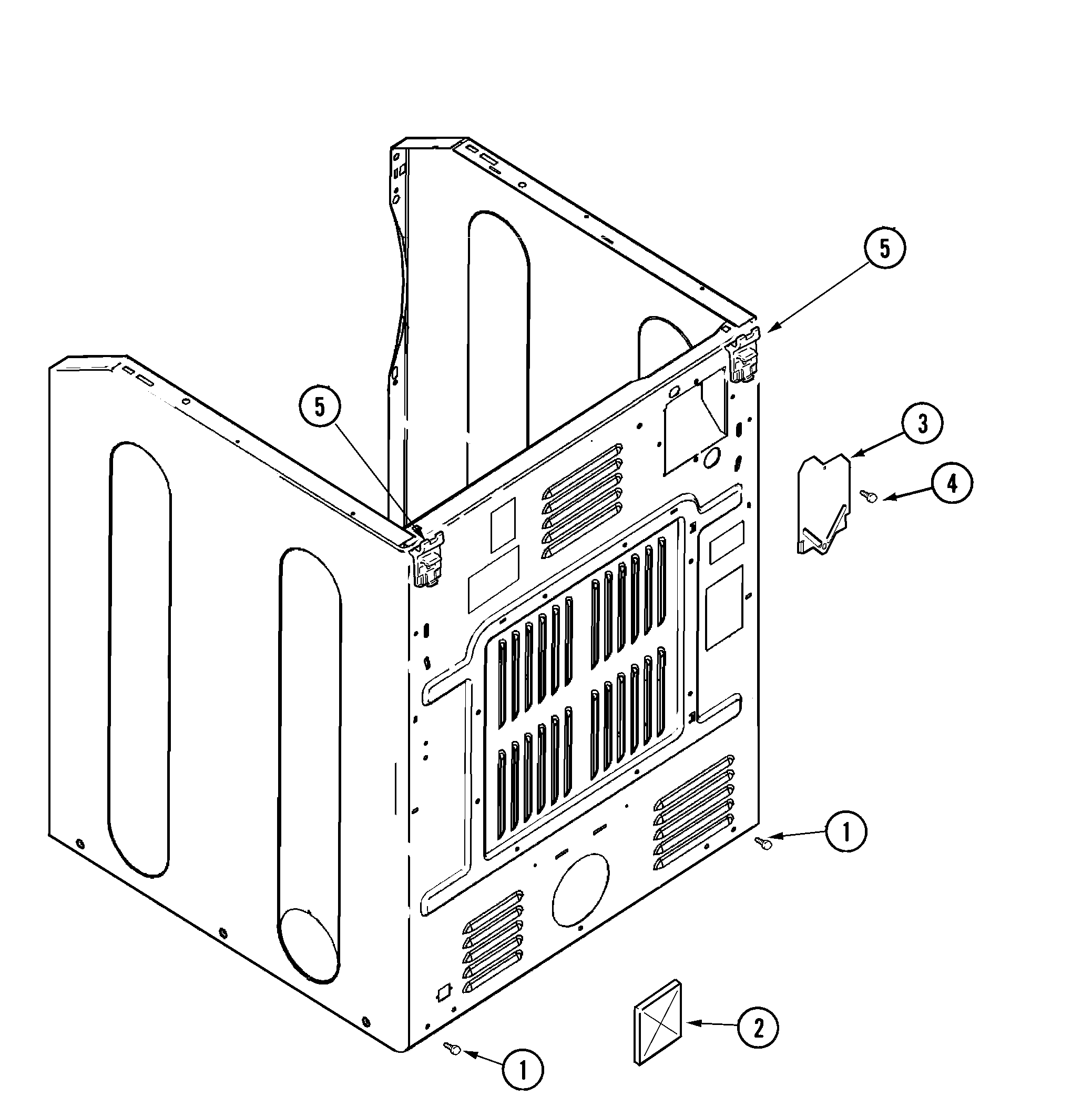Maytag MDG7758AWW cabinet-rear diagram