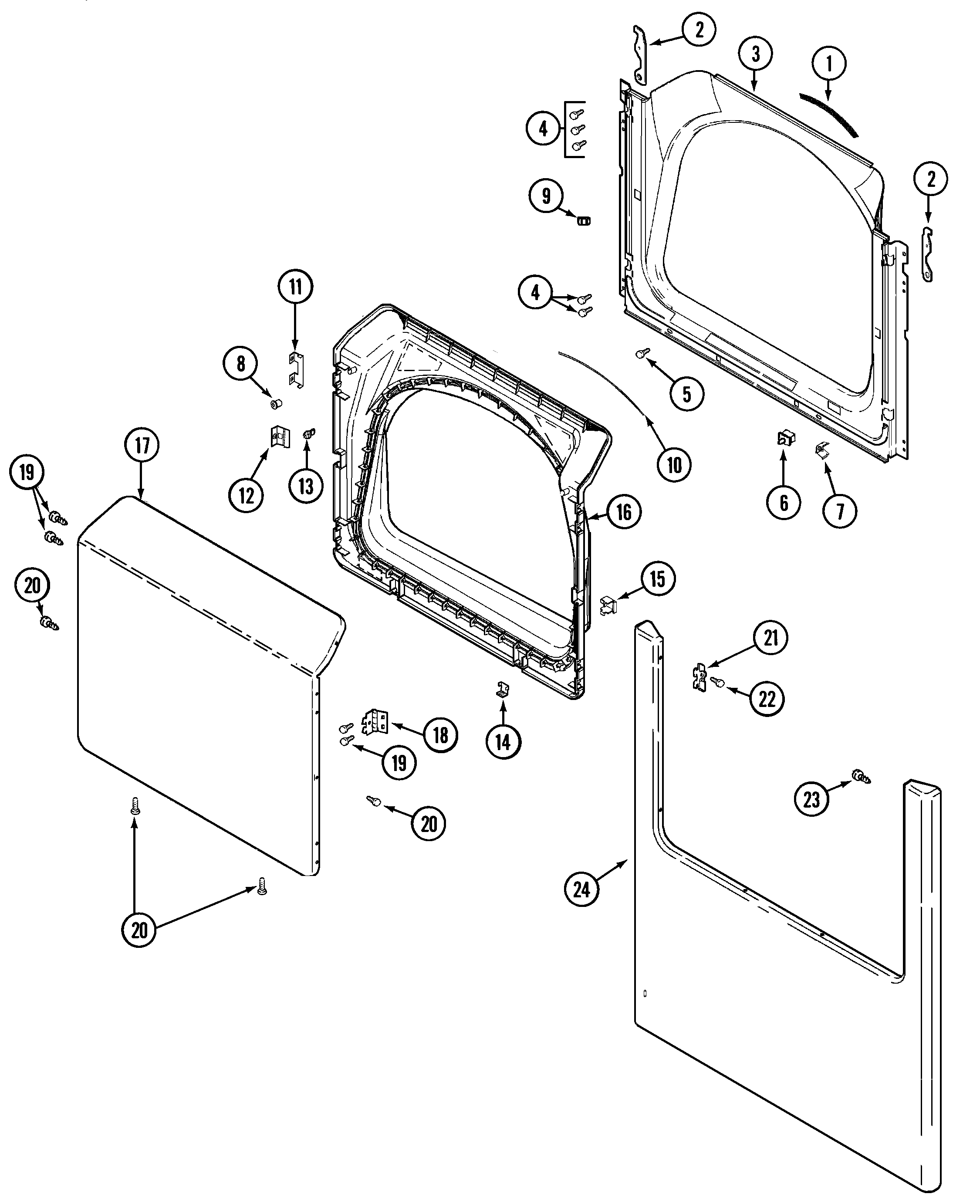 Maytag MDG7758AWW door diagram