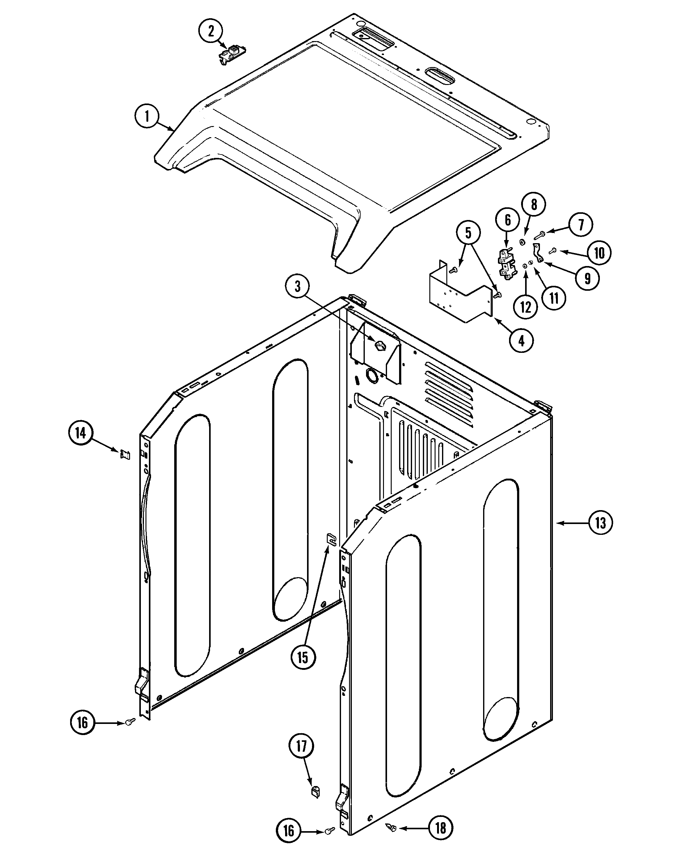 Maytag MDG8757AWW cabinet diagram