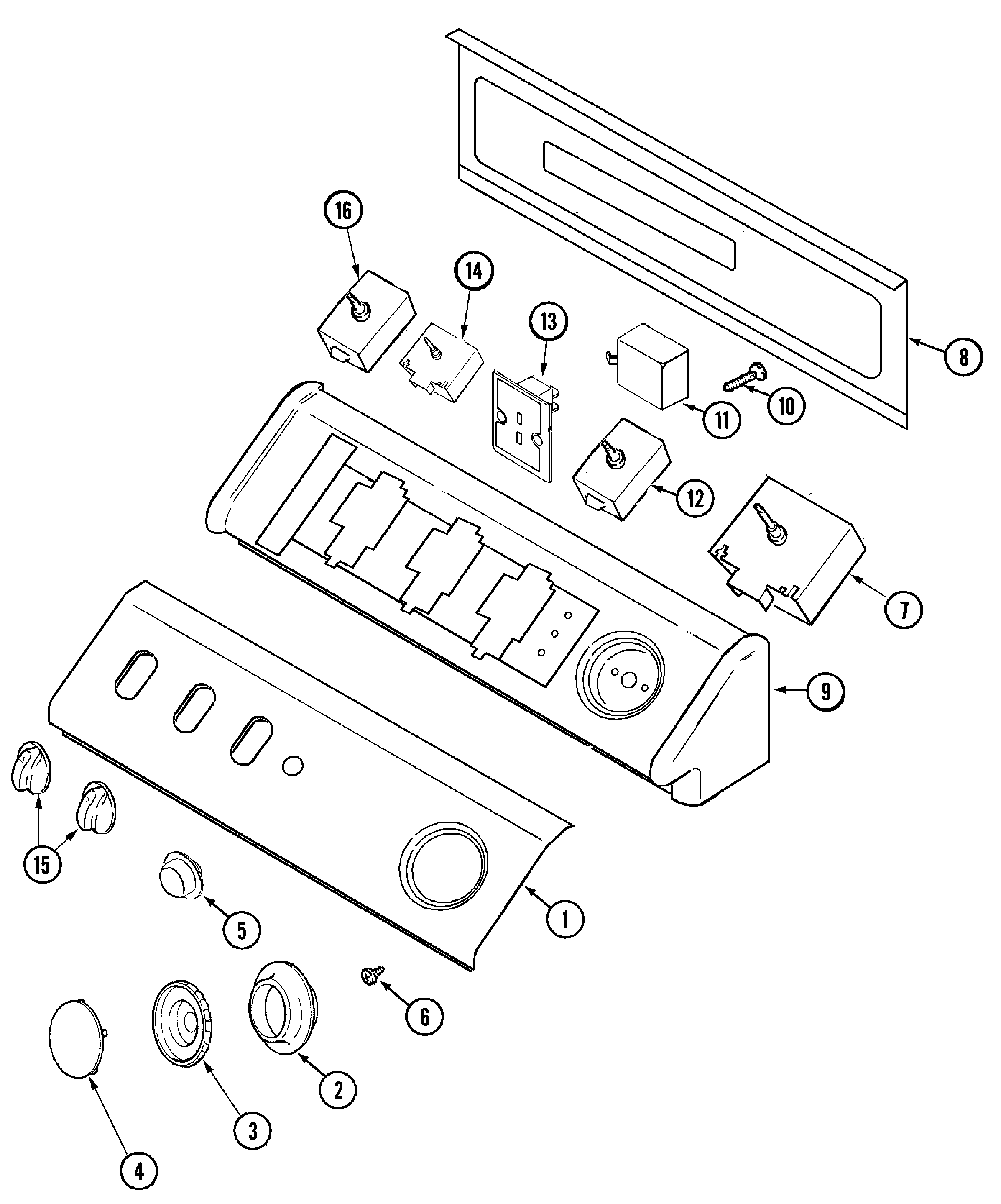 Maytag MDG3600BWQ control panel diagram