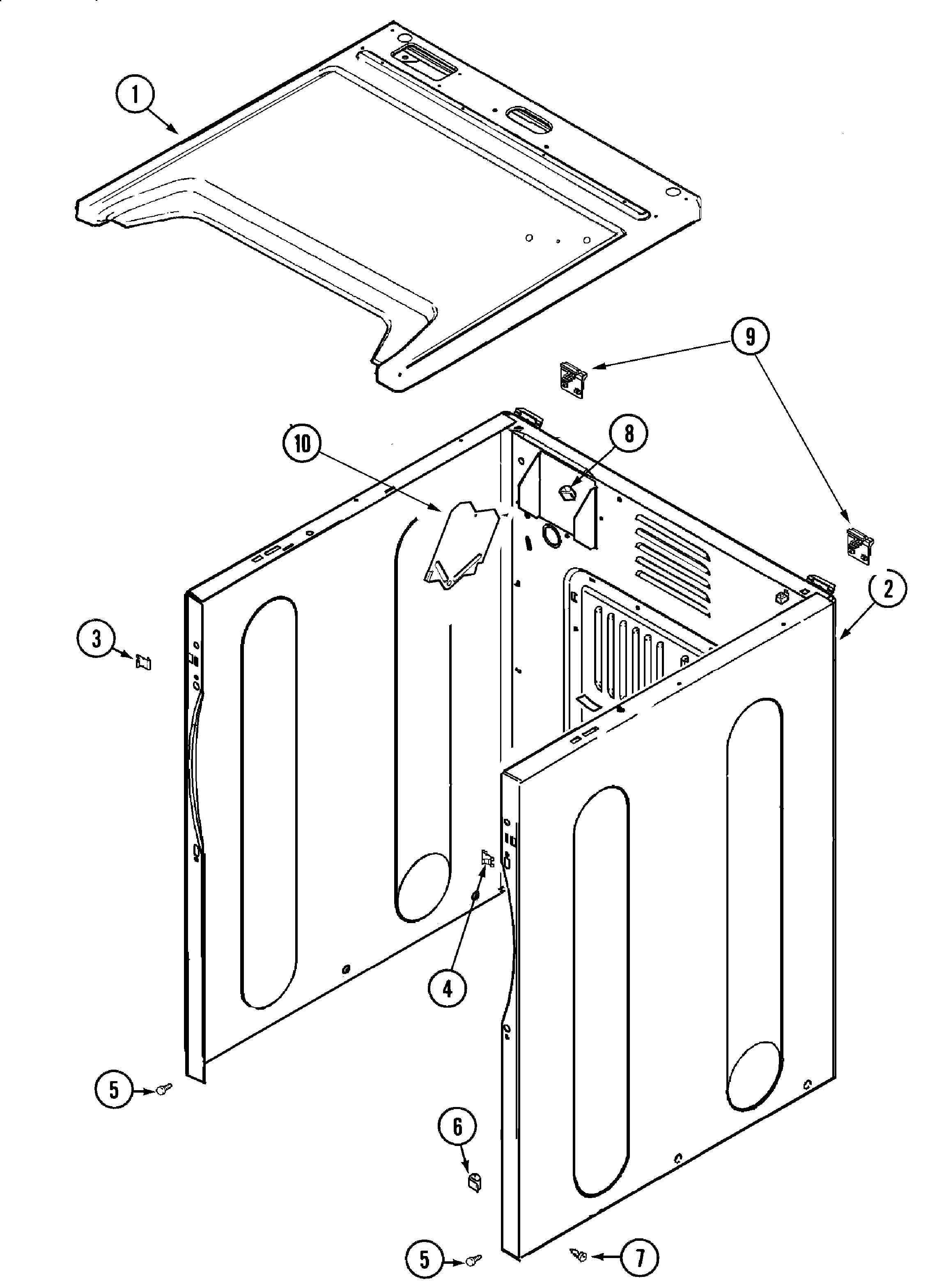 Maytag MDG3600BWQ cabinet diagram