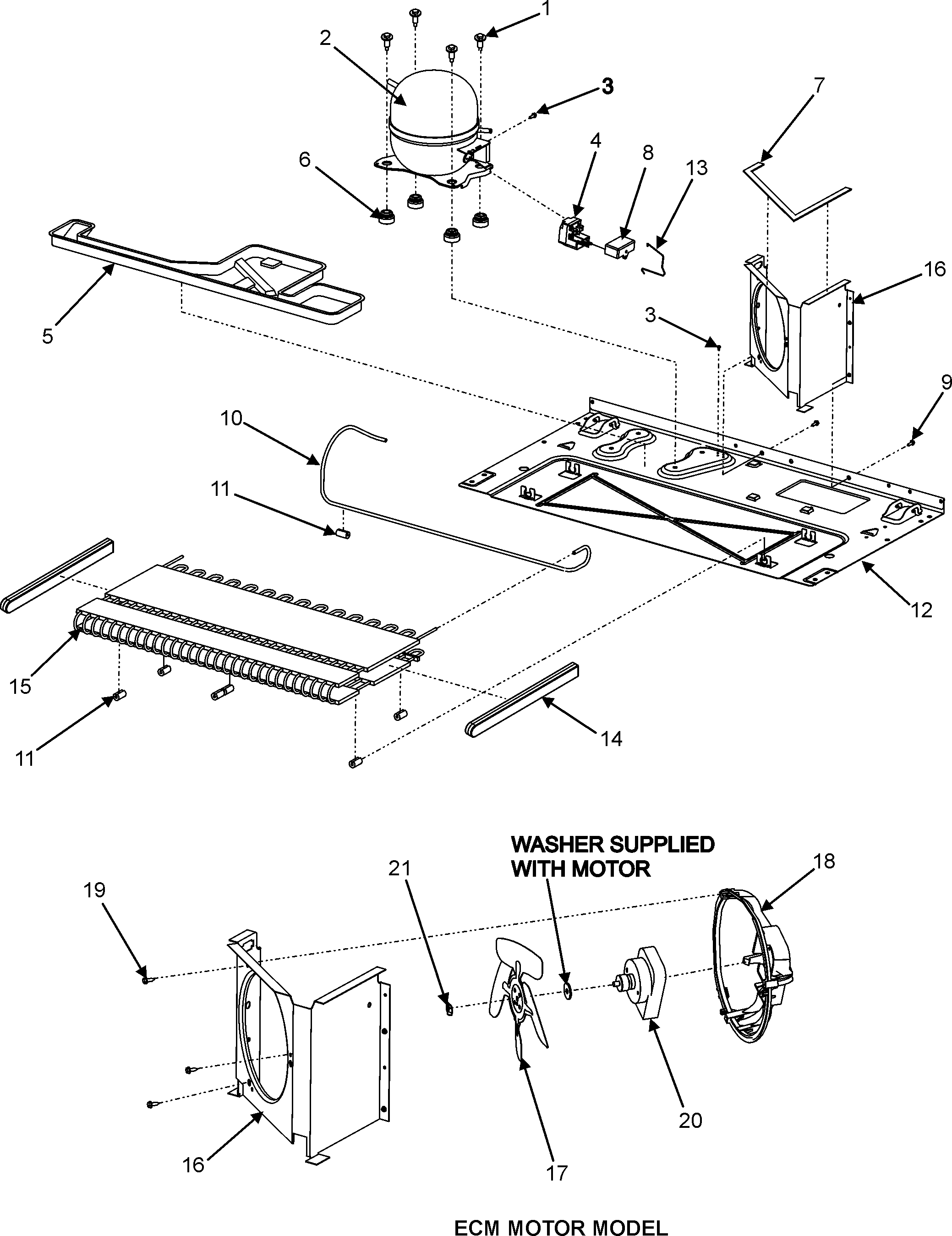 Maytag MSD265RHES compressor diagram