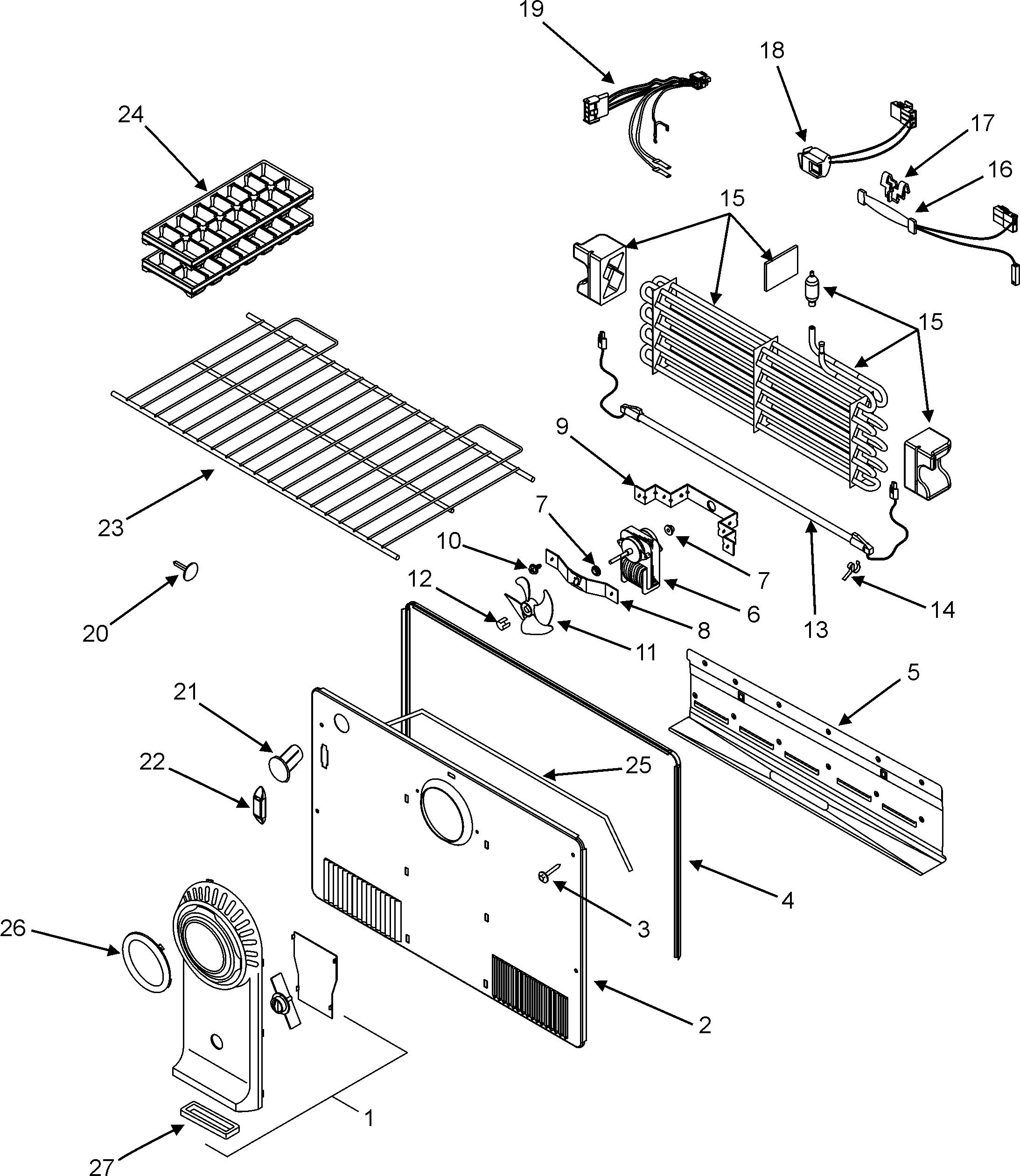 Magic Chef CTB1821ARW freezer compartment diagram