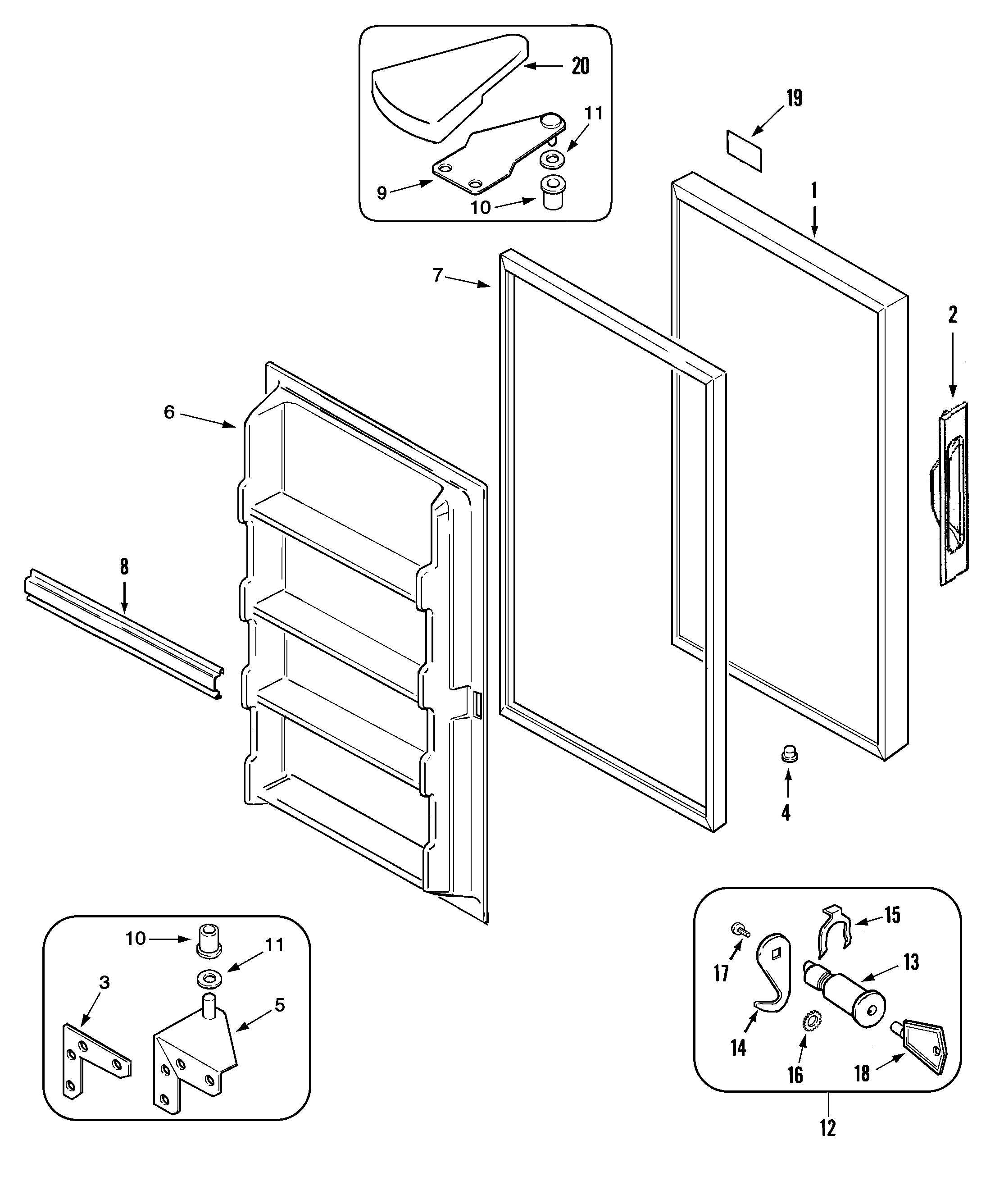 Amana AQU1525AEW door diagram