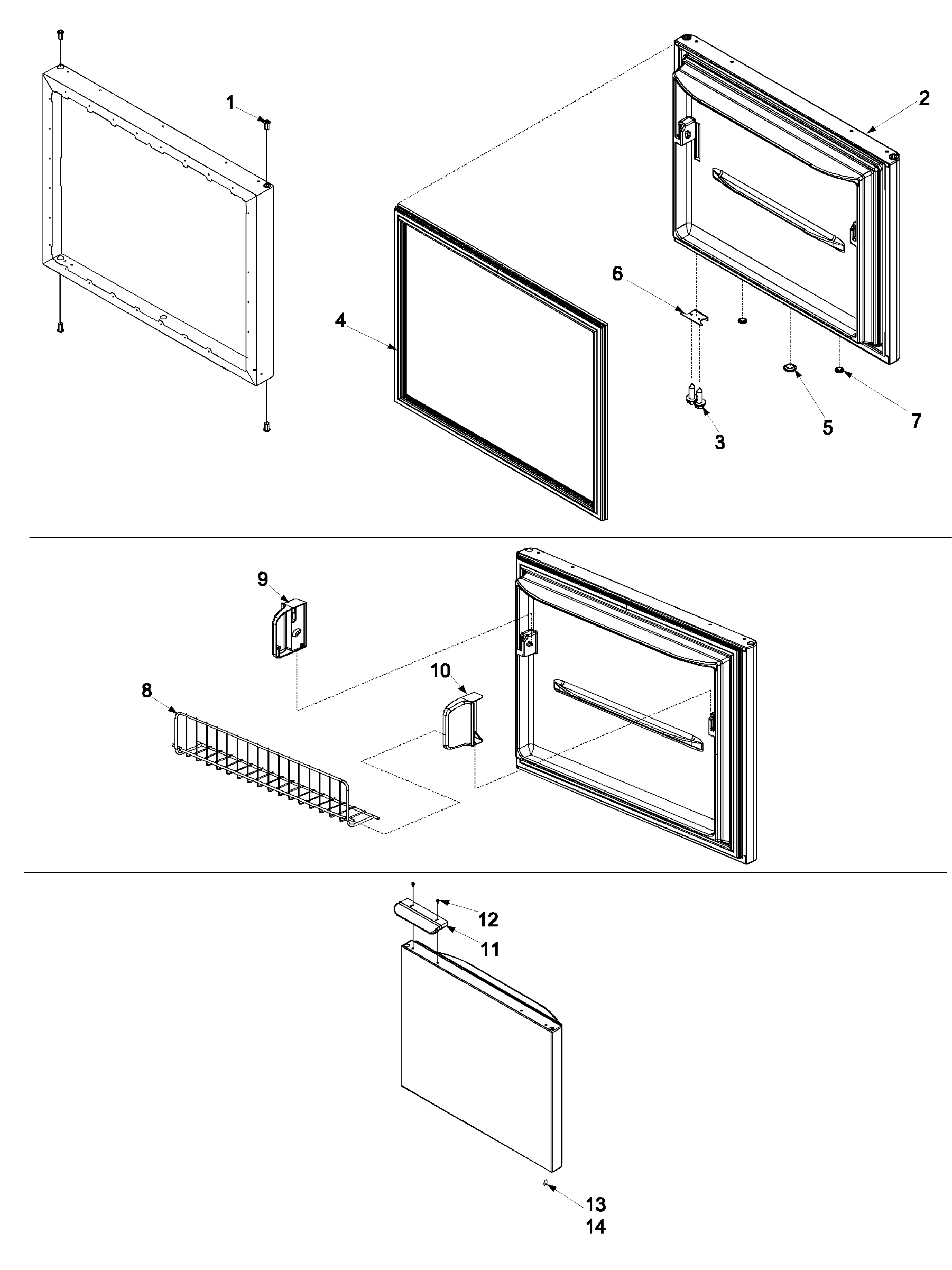 Kenmore 59665934300 freezer door diagram
