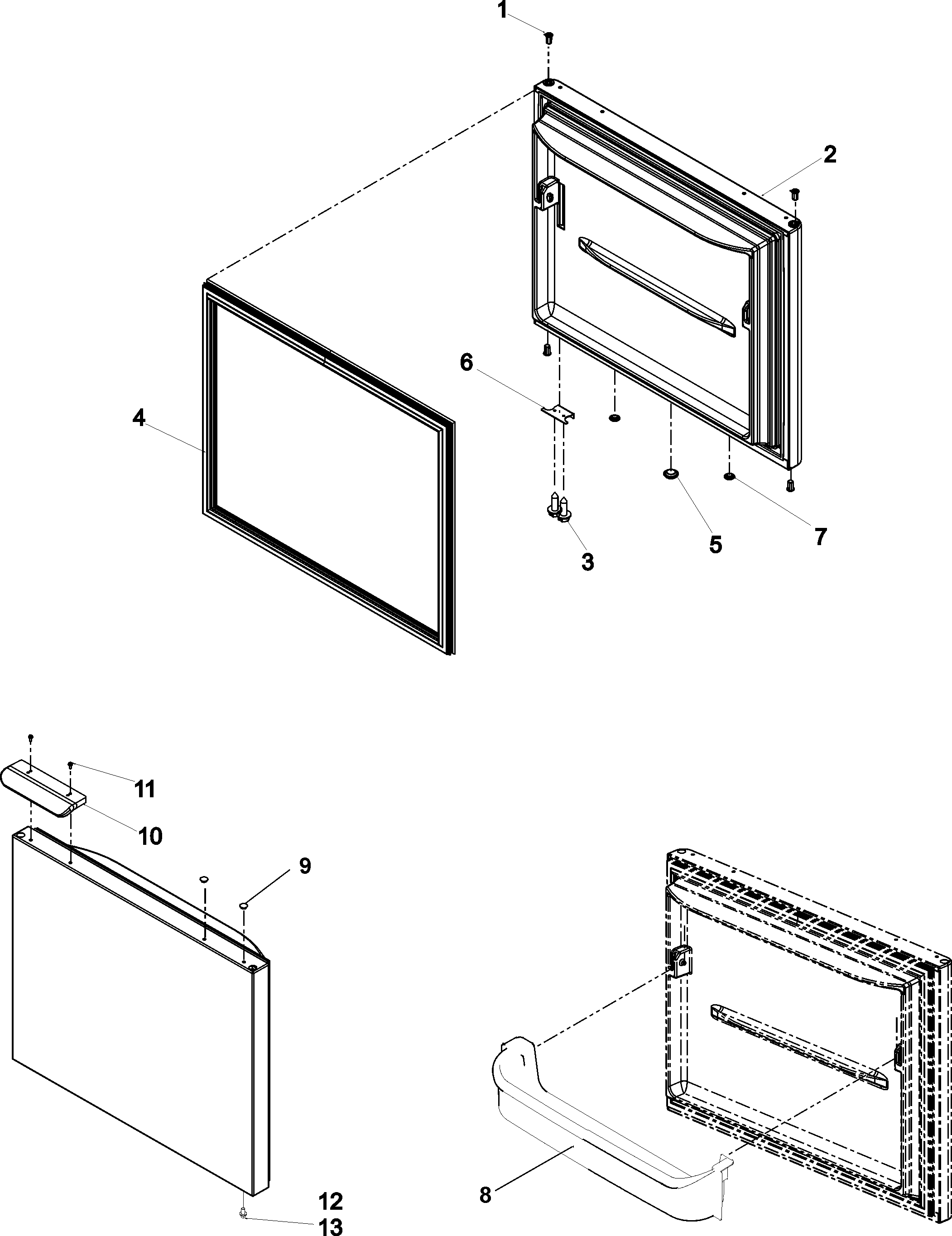 Kenmore 59665939400 freezer door diagram
