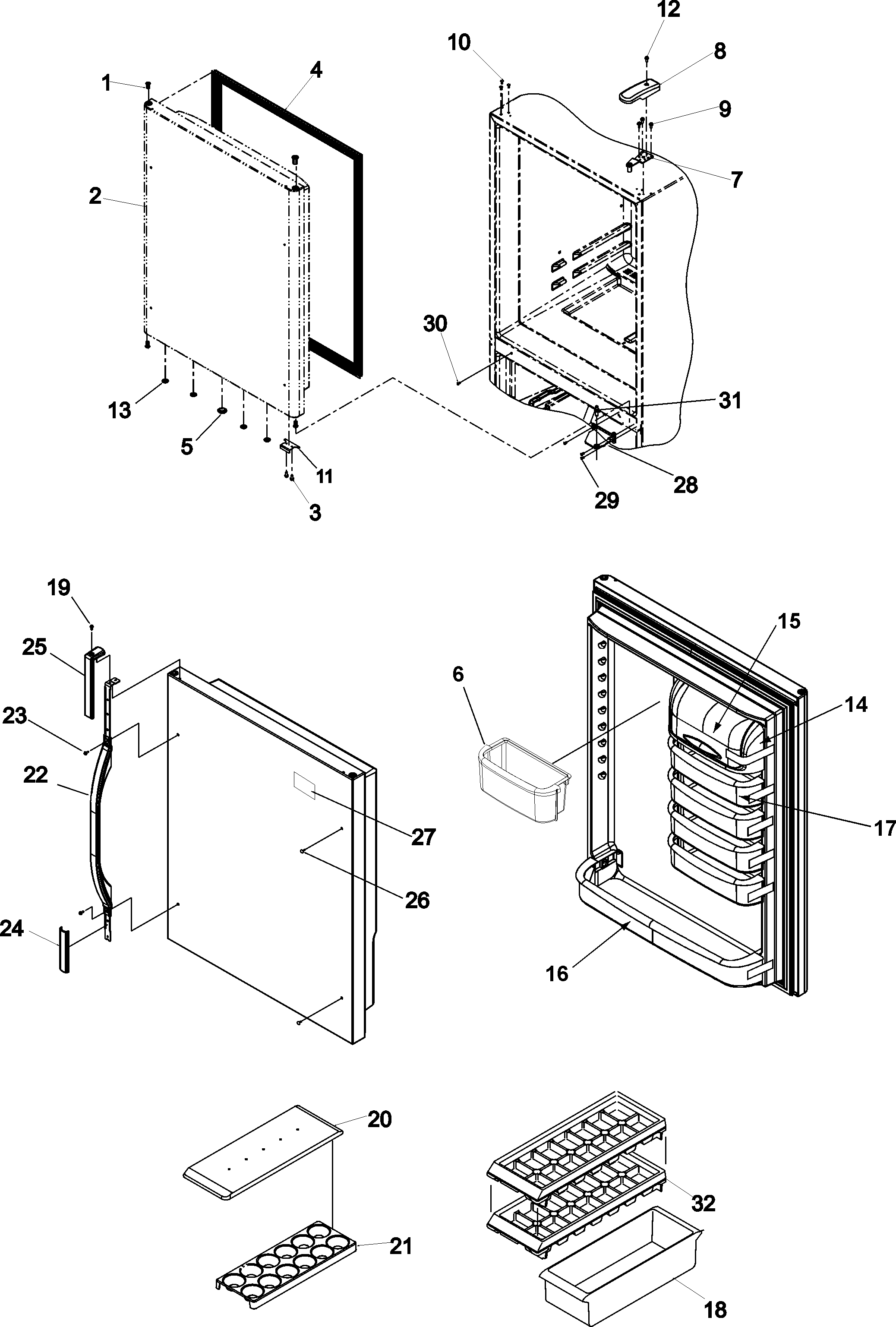 Kenmore 59665239400 refrigerator door diagram