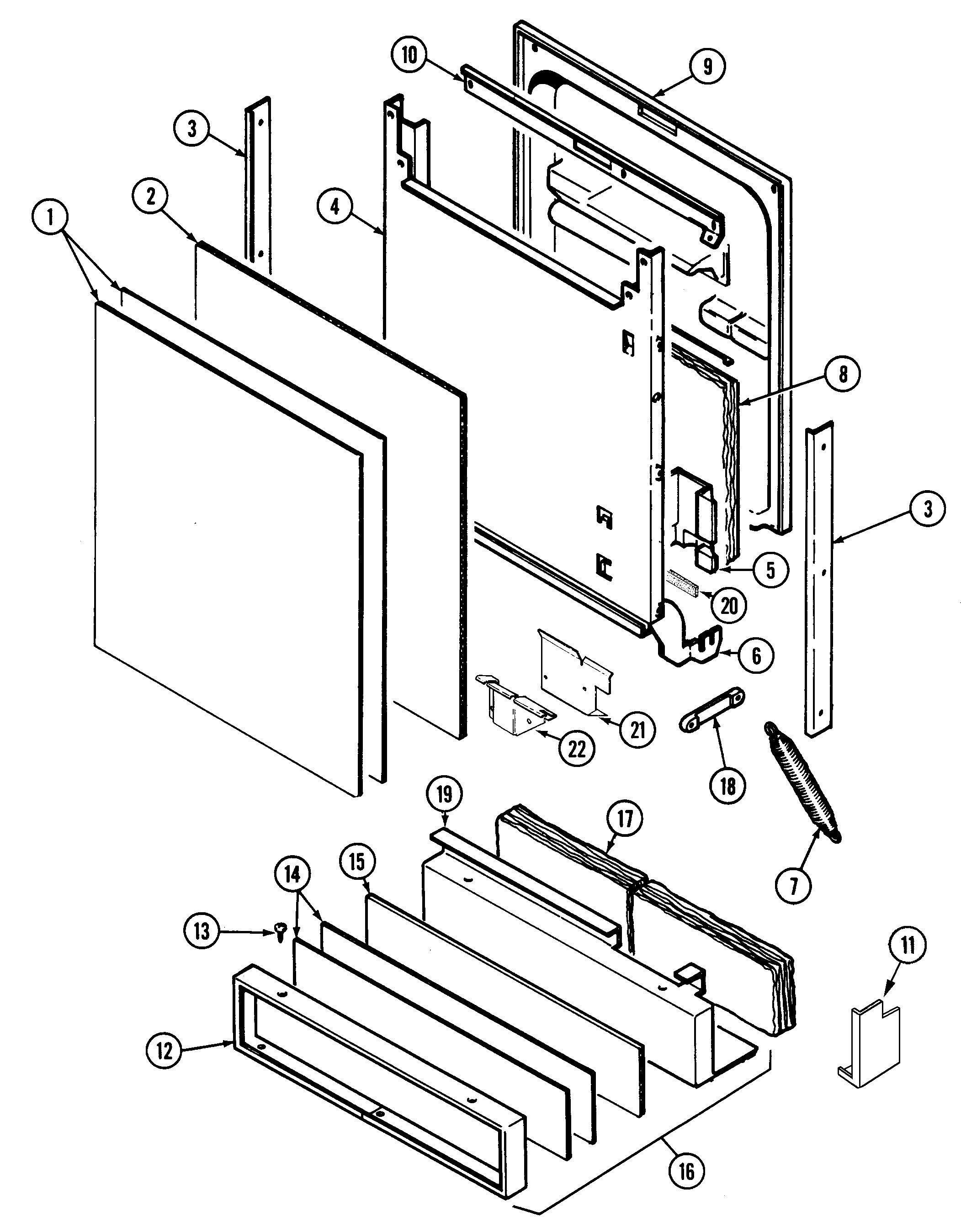 Maytag DWU9921AAE door diagram