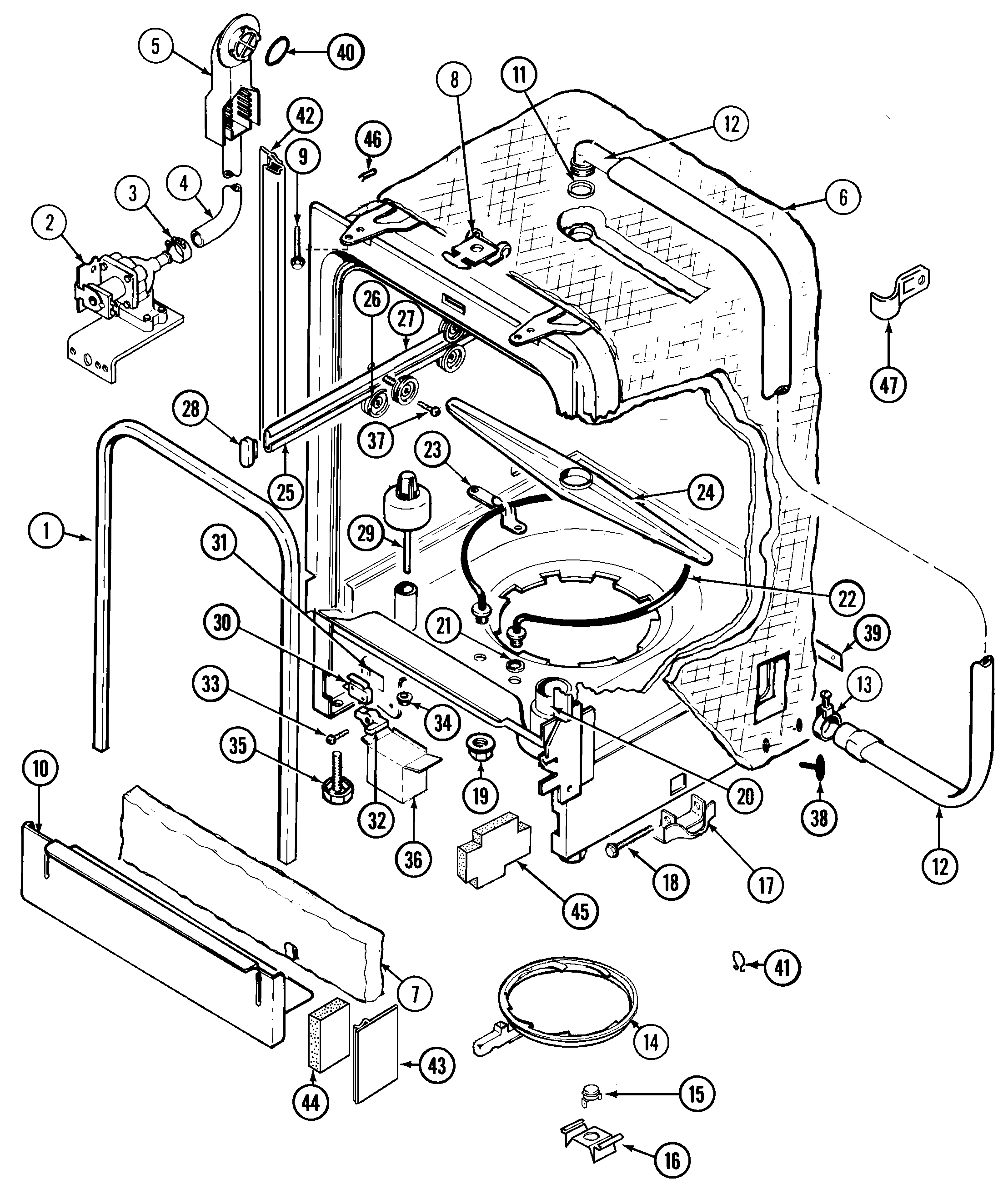 Jenn-Air DW860UQP tub diagram