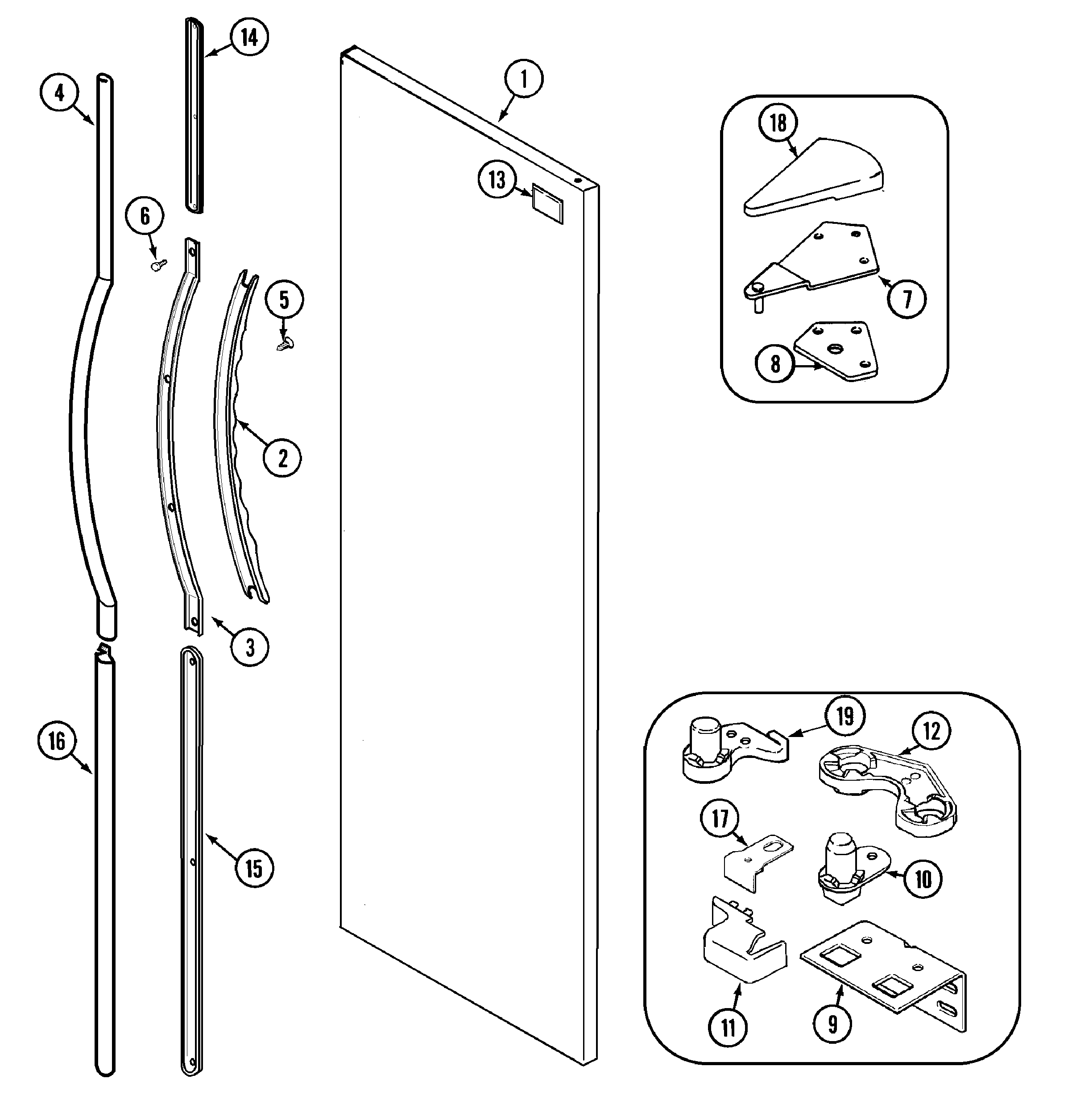 Maytag GS2126PEDA fresh food outer door (rev 10) diagram