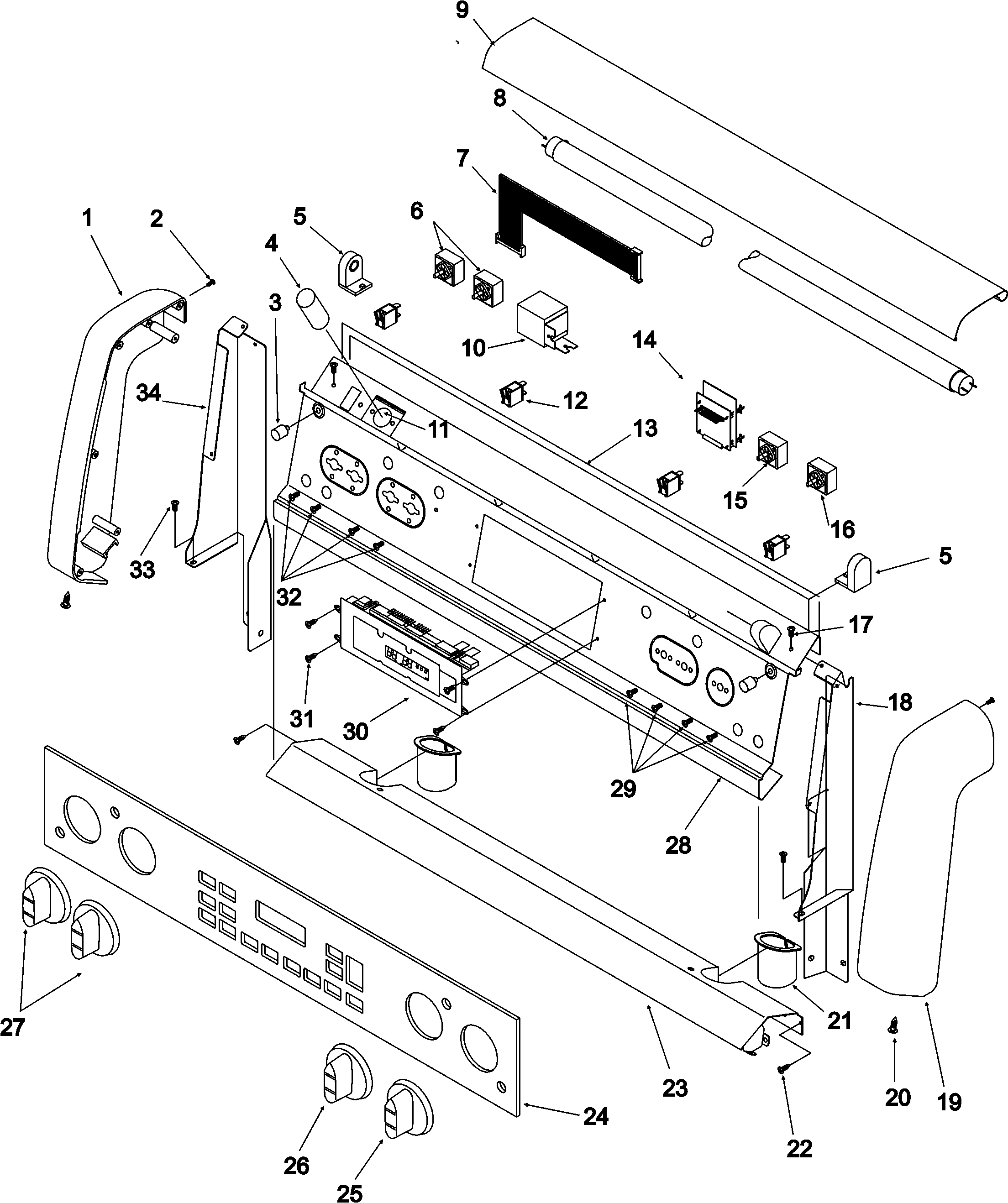 Amana ARHC8700WW-P1142677NWW backguard diagram