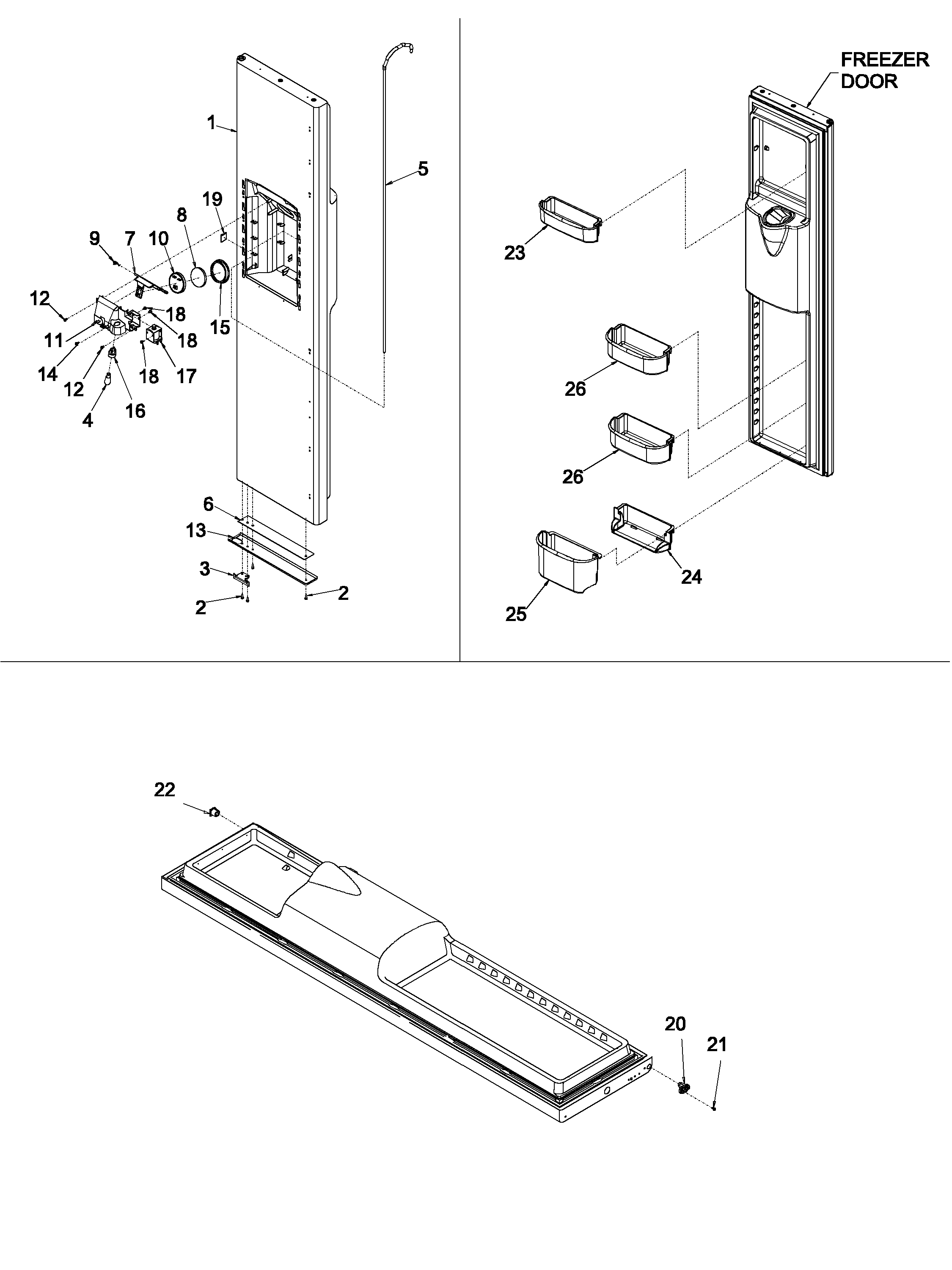 Kenmore 59650014100 freezer door diagram