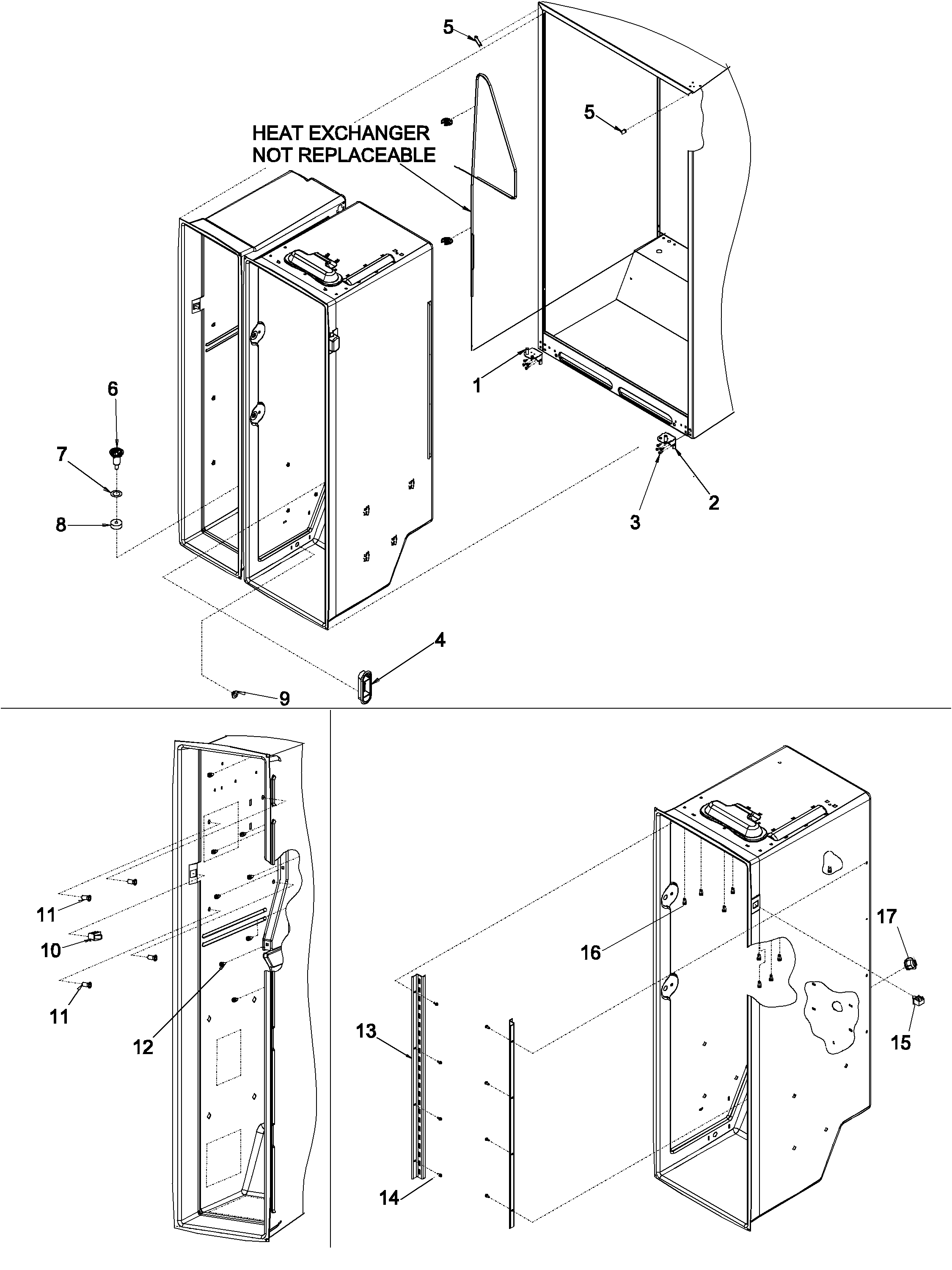 Kenmore 59650014100 cabinet parts diagram