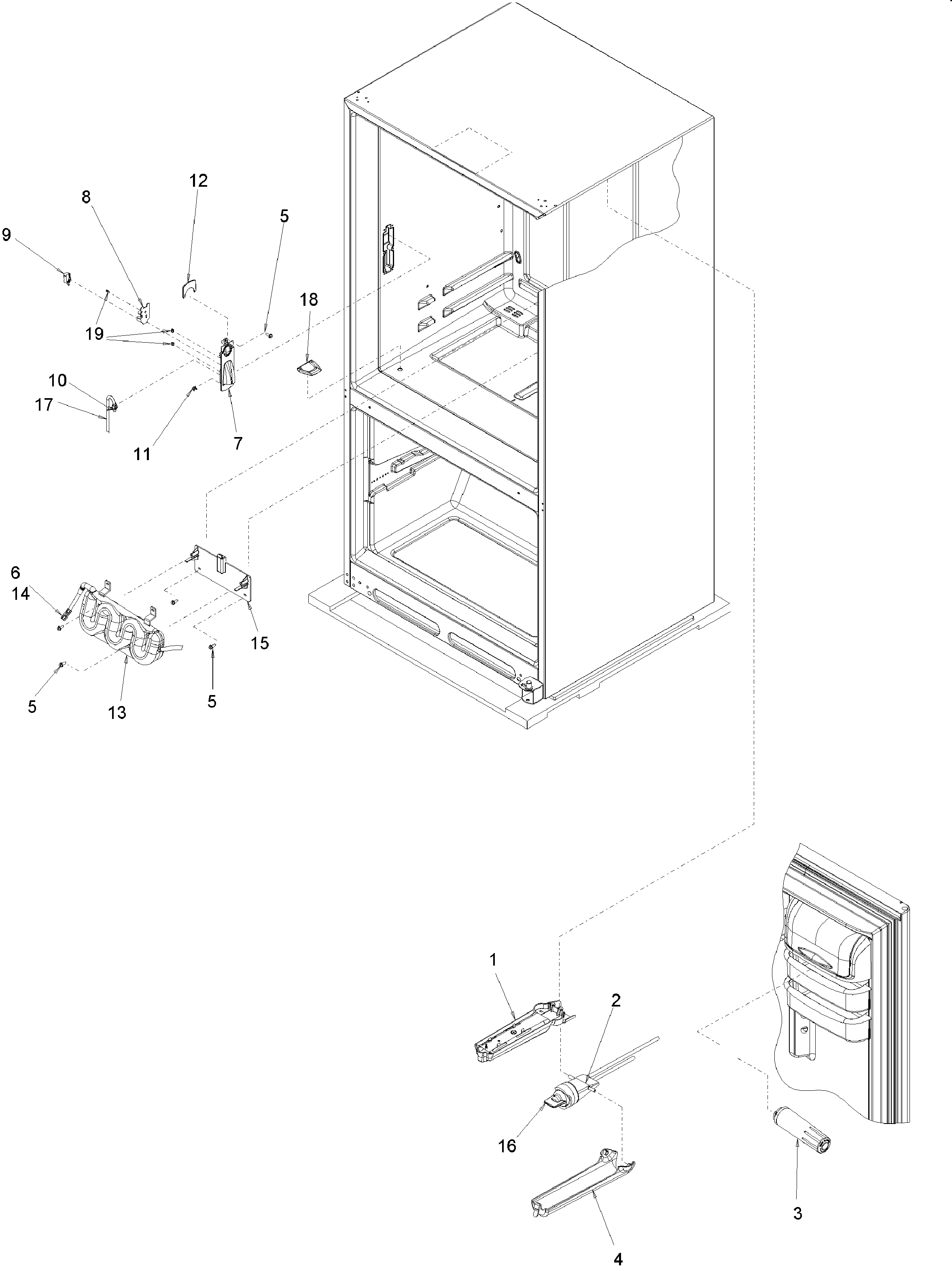 Kenmore Elite 59672282200 water dispenser/filter diagram