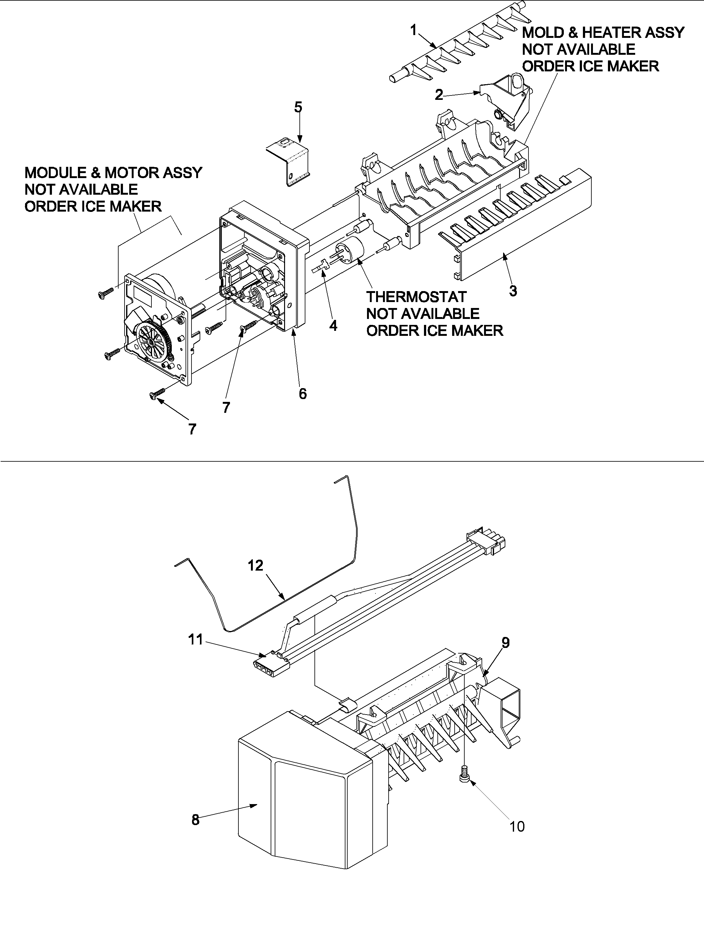 Kenmore Elite 59672282200 ice maker diagram