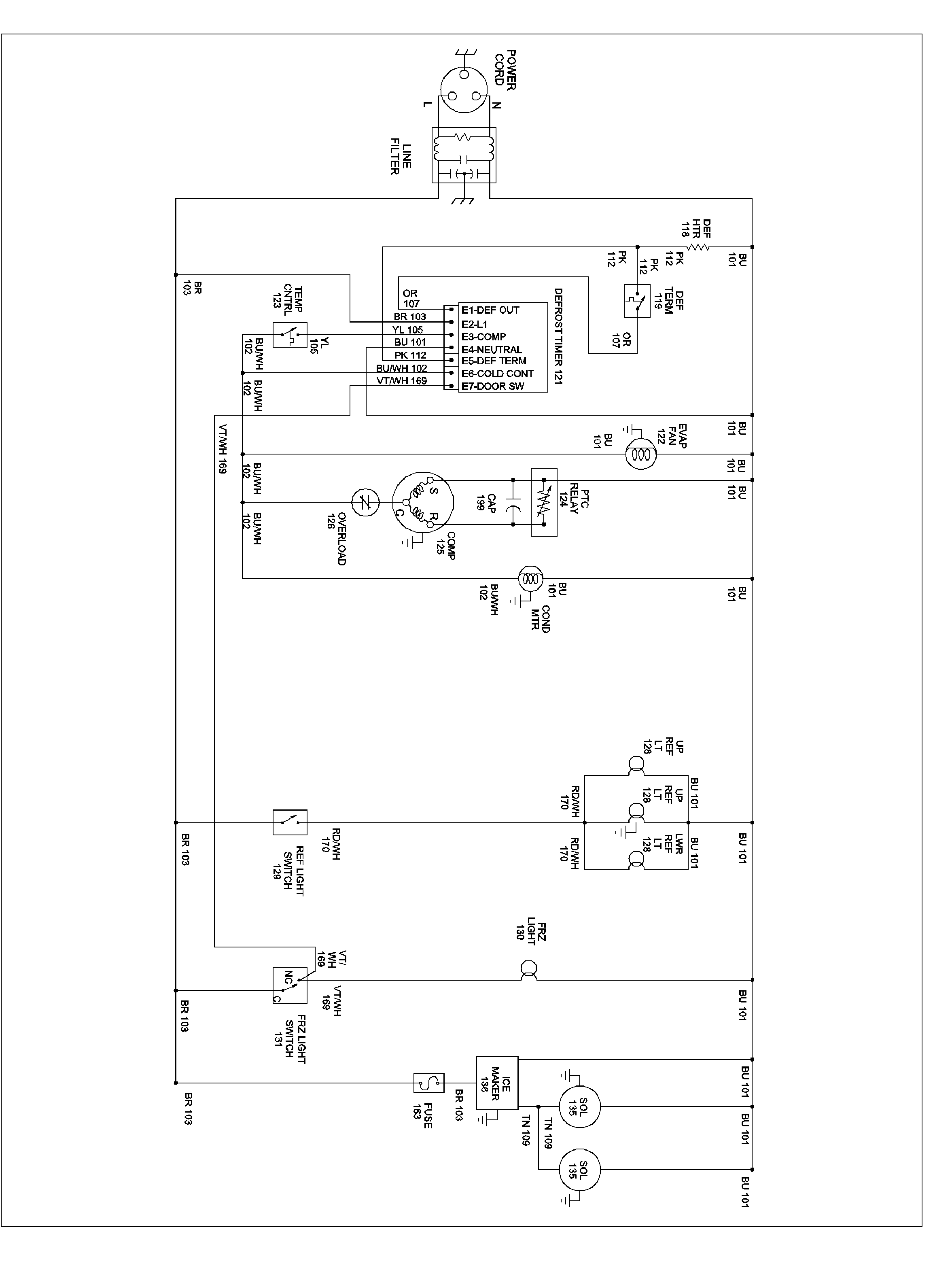 Amana XRSS204BW-PXRSS204BW0 wiring information diagram
