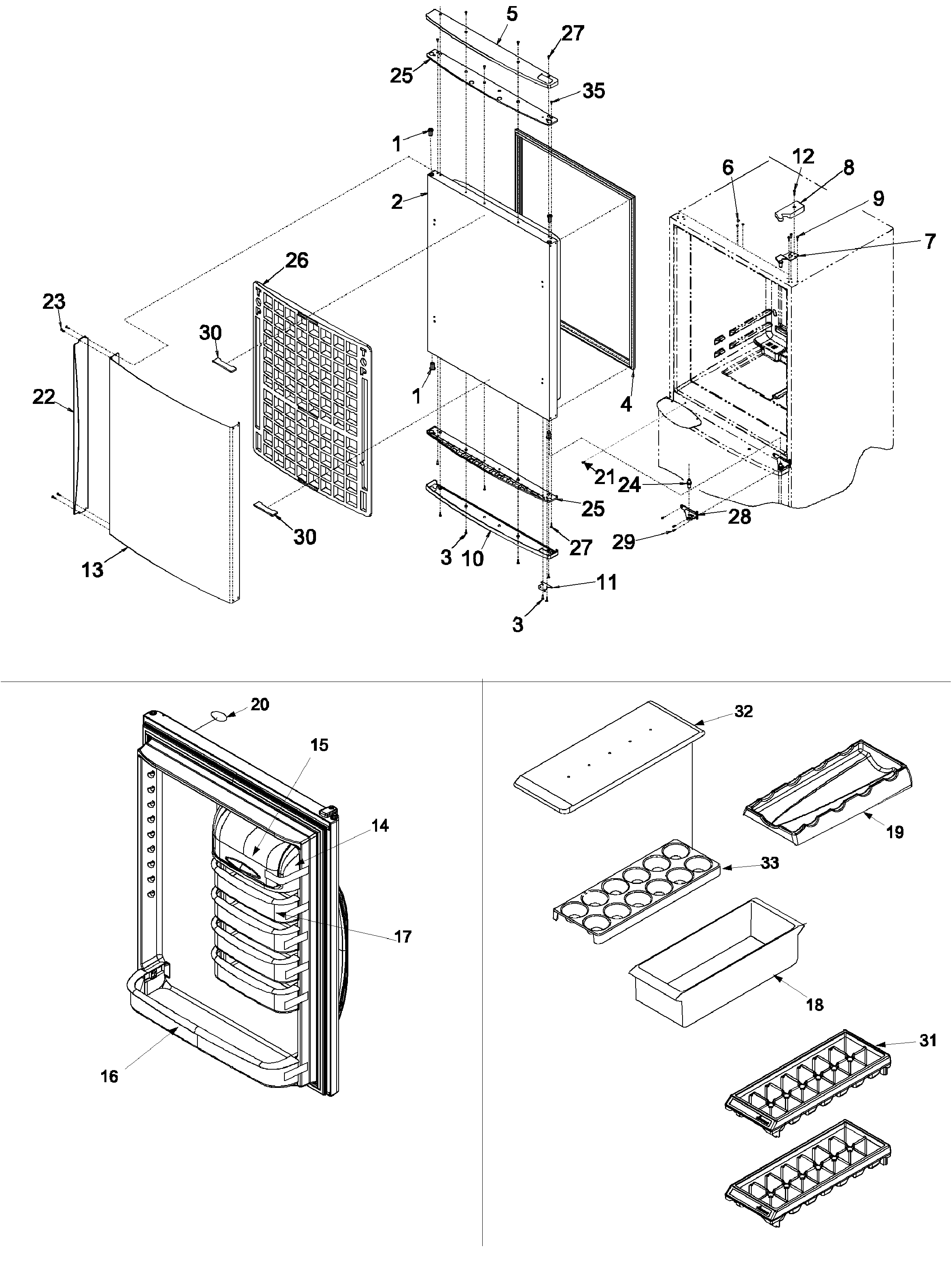 Amana XRBS209BWR-PXRBS209BW0 refrigerator door diagram