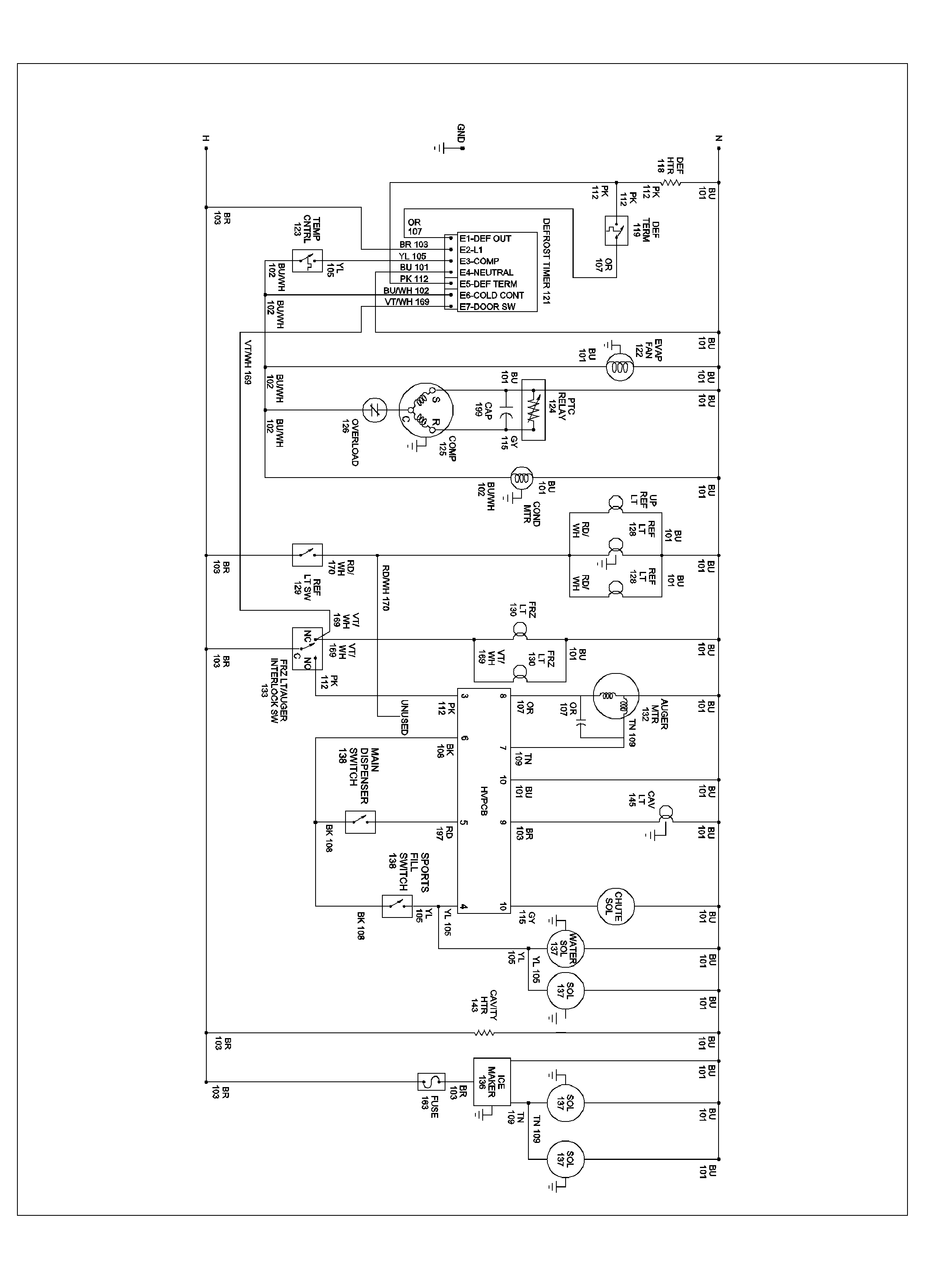 Amana ARS266ZBS-PARS266ZBS0 wiring information diagram