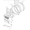 Maytag SDG5701AWW front bulkhead, air duct & drum diagram