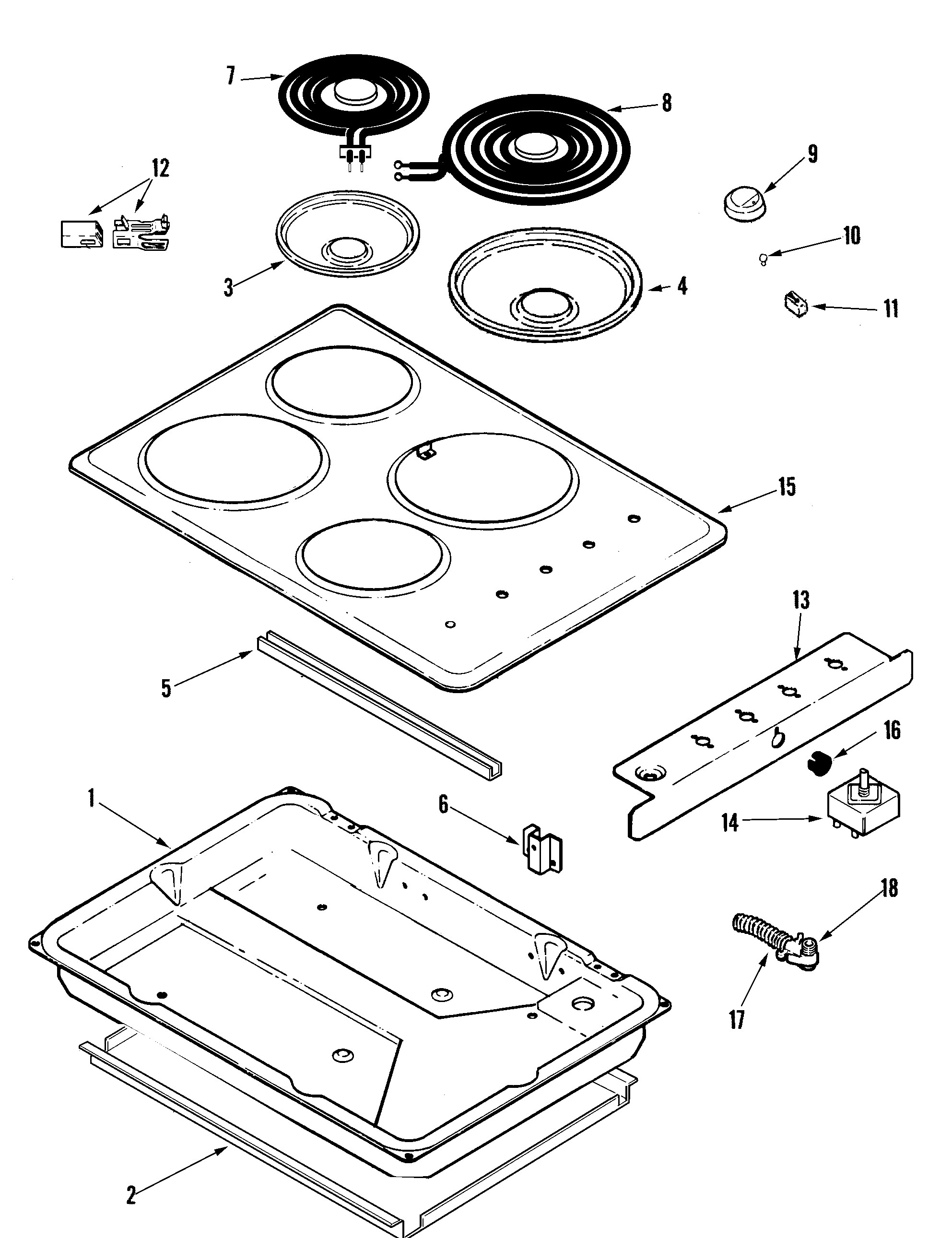 Jenn-Air JEC7430AAW cooktop (complete) diagram