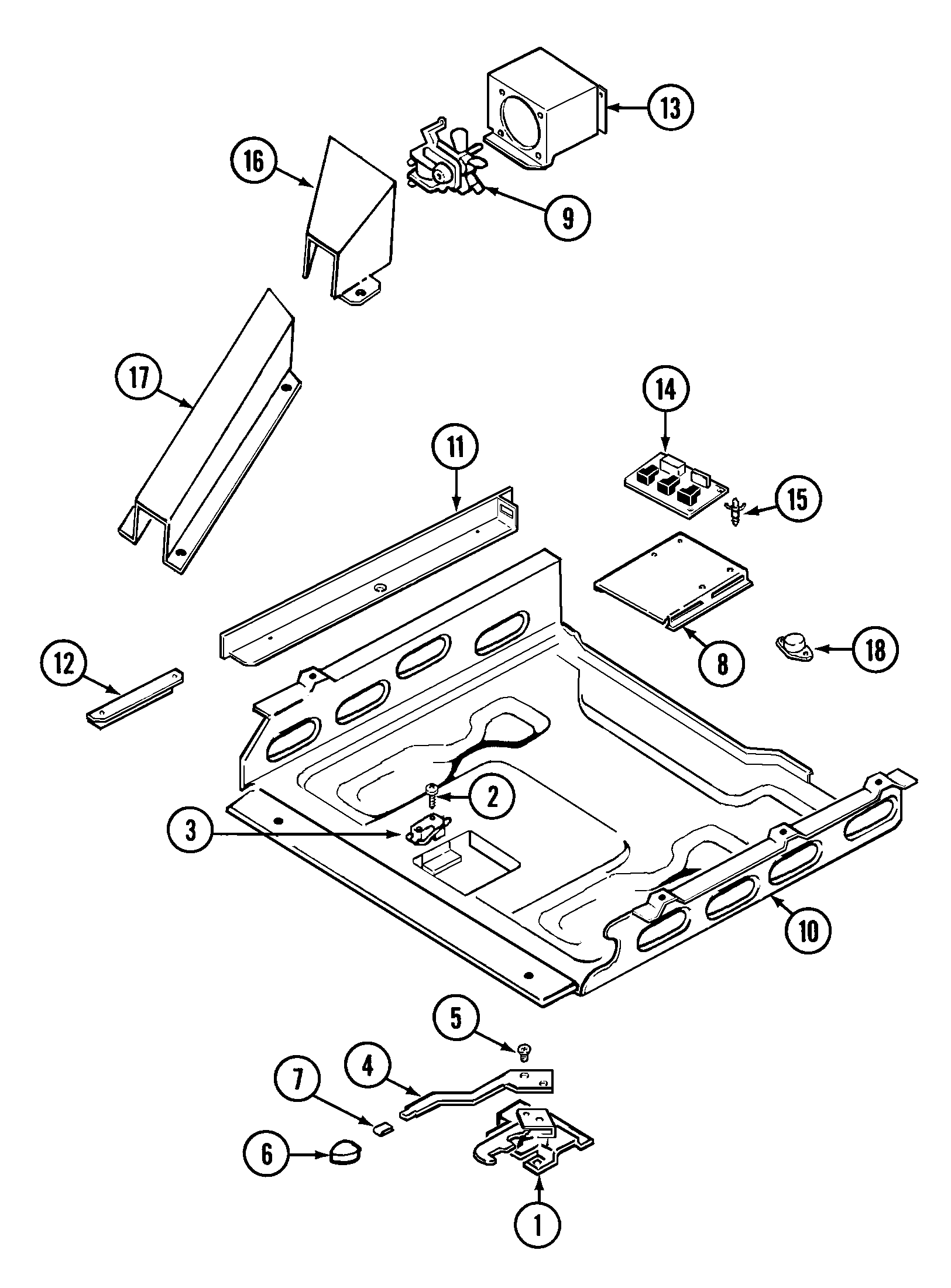 Magic Chef 5892VRA internal controls diagram