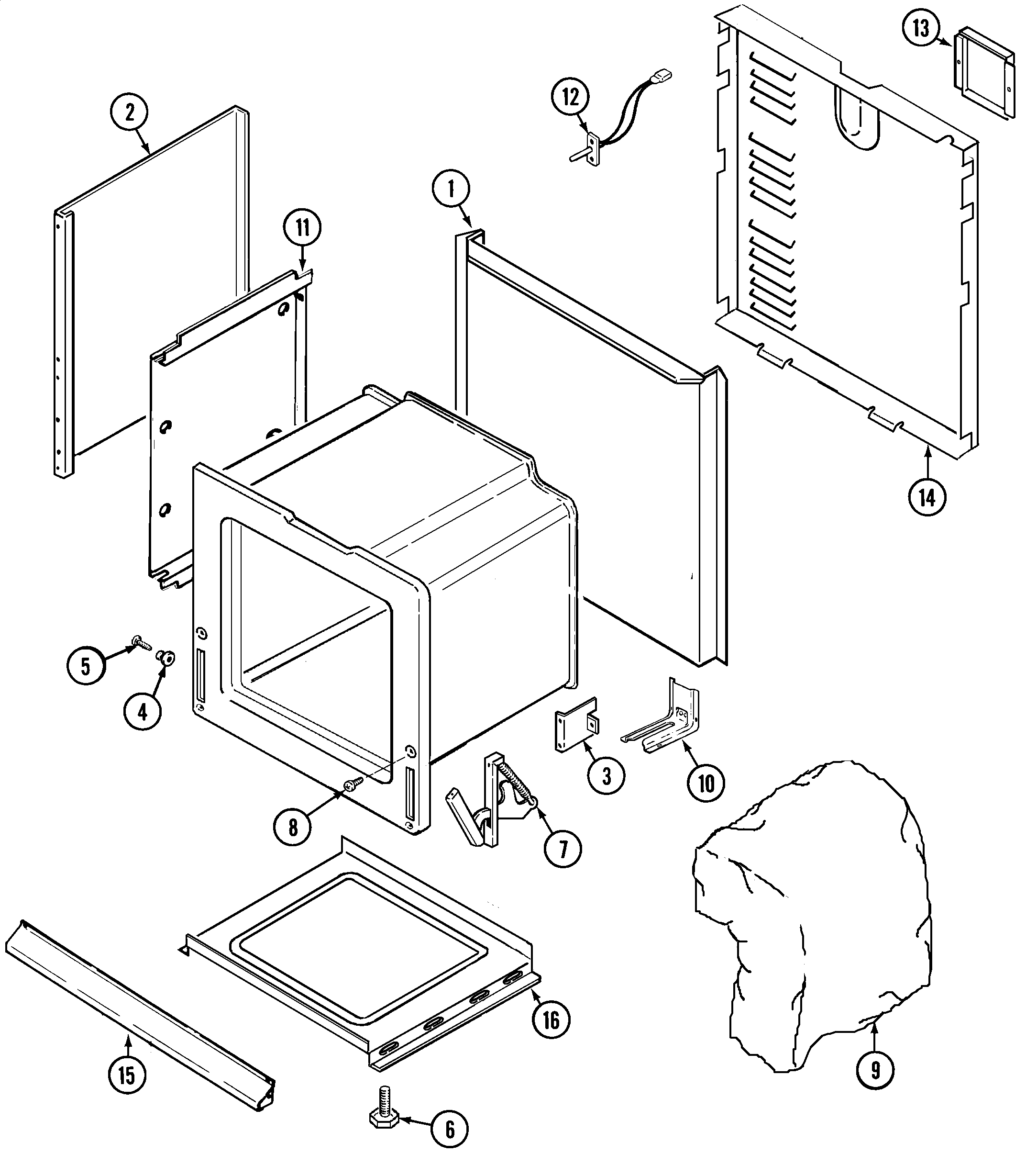 Magic Chef 5892VRA body diagram