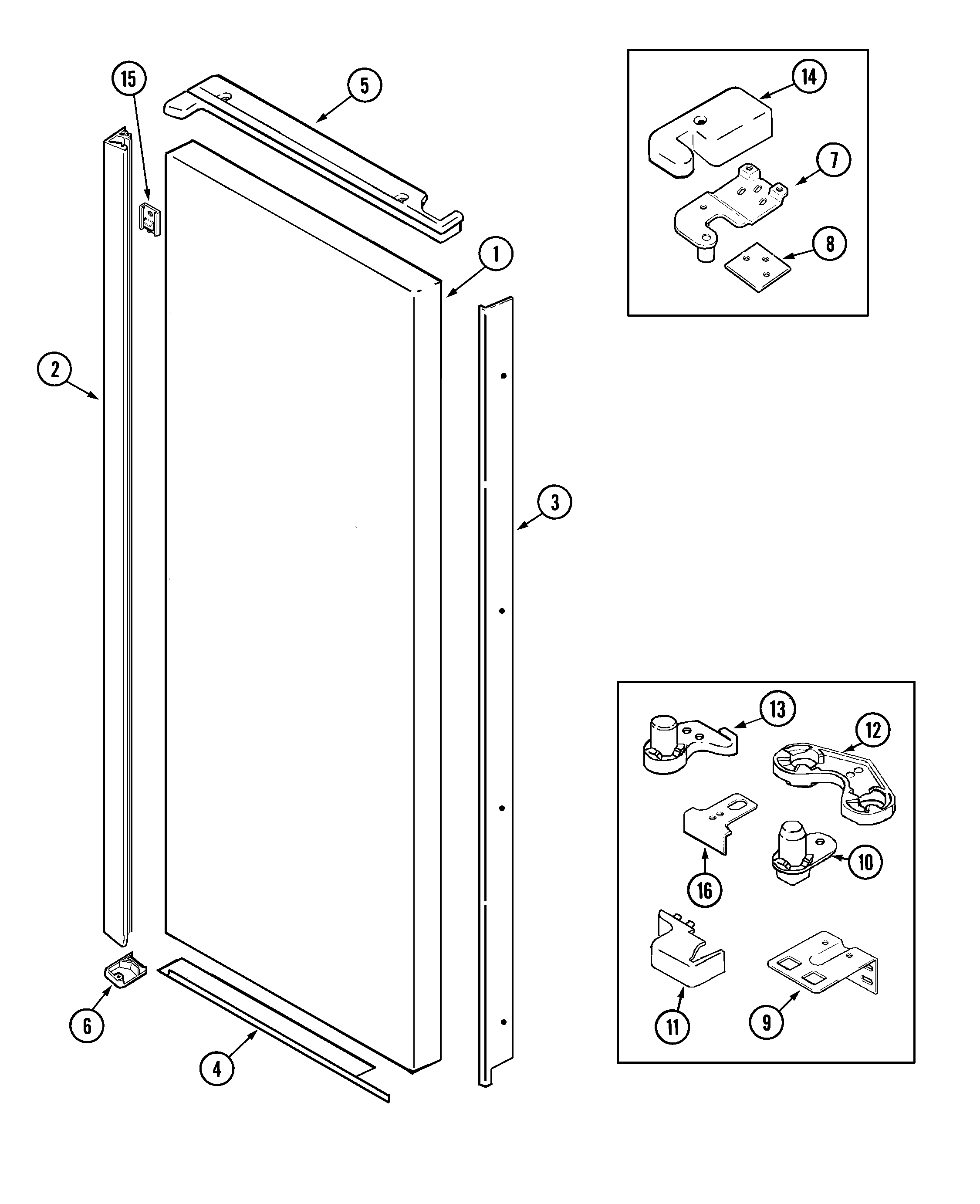 Maytag K3965X0 fresh food outer door diagram