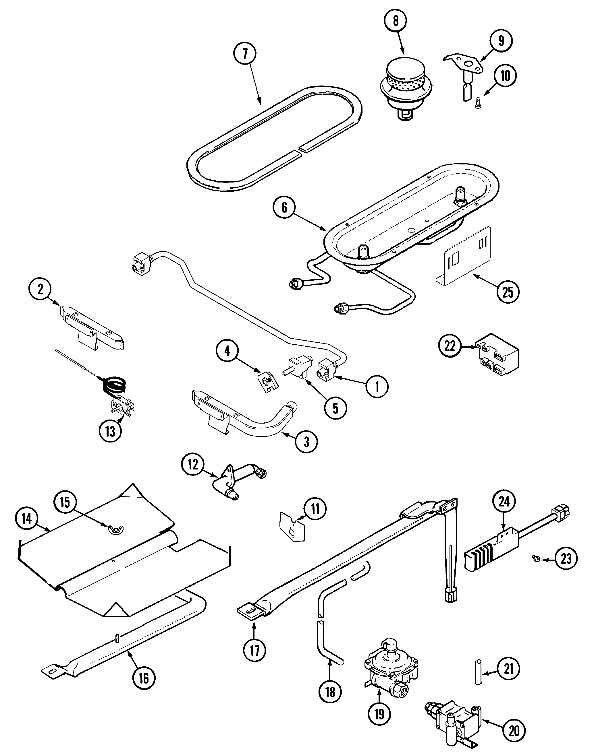 Magic Chef CGS1230ADL gas controls diagram