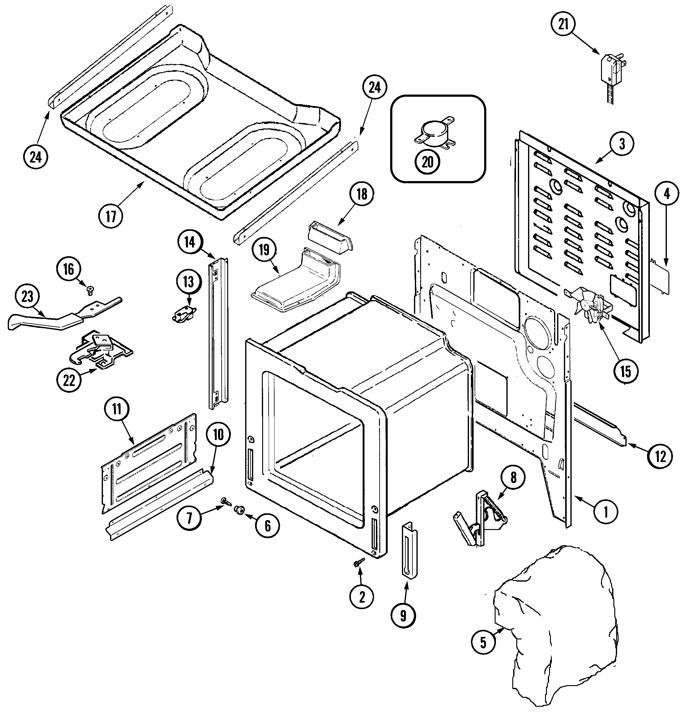 Magic Chef CGS3760ADA body diagram