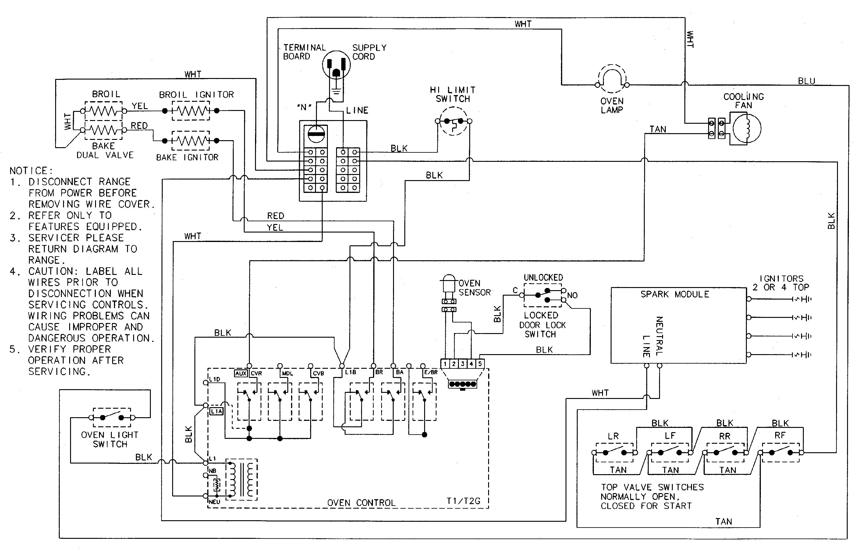 Magic Chef CGS3760ADA wiring information diagram