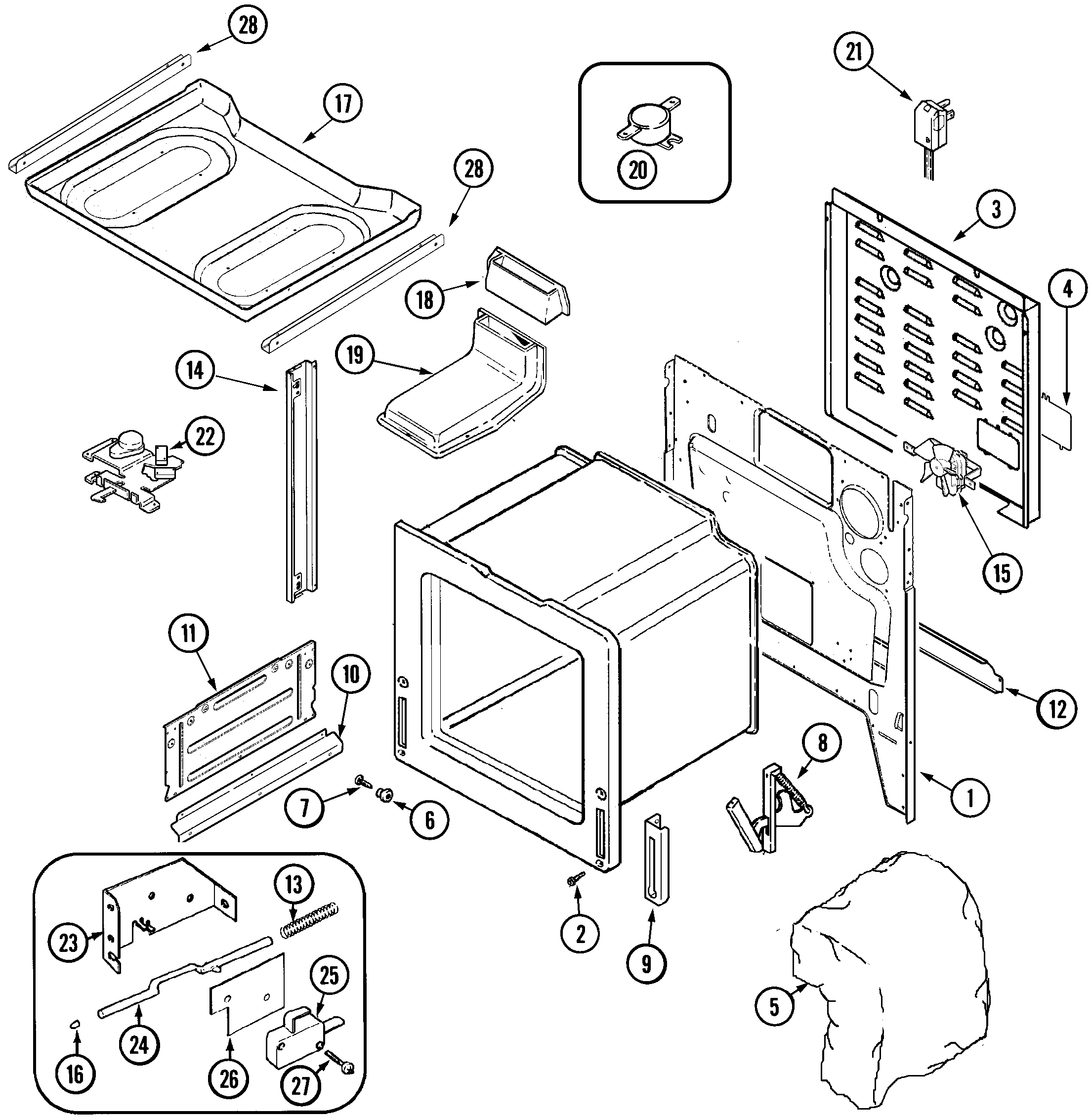 Maytag MGS5770ADA body diagram