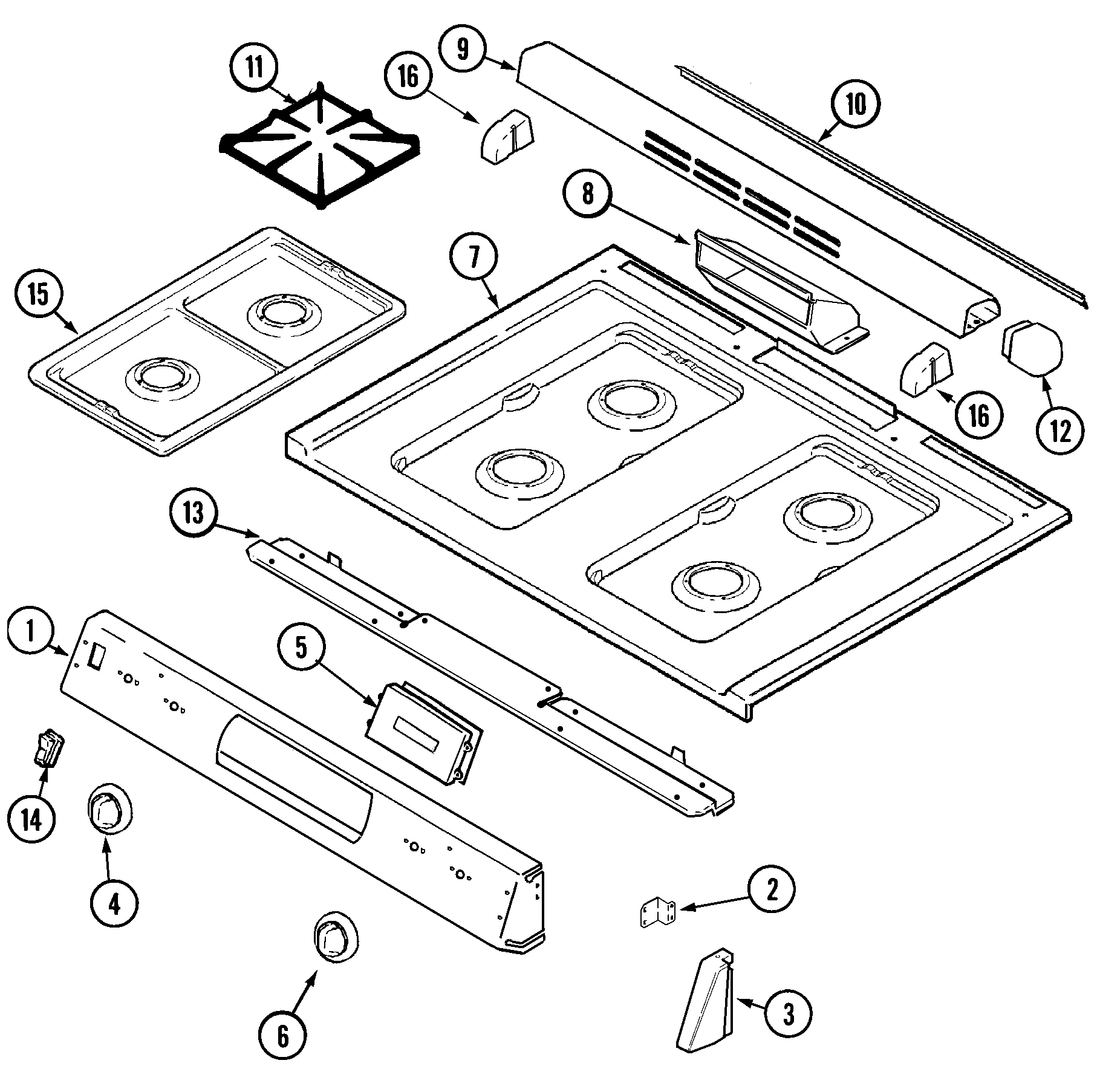 Maytag MGS5770ADC top assembly (ada, adb, adw, adc) diagram