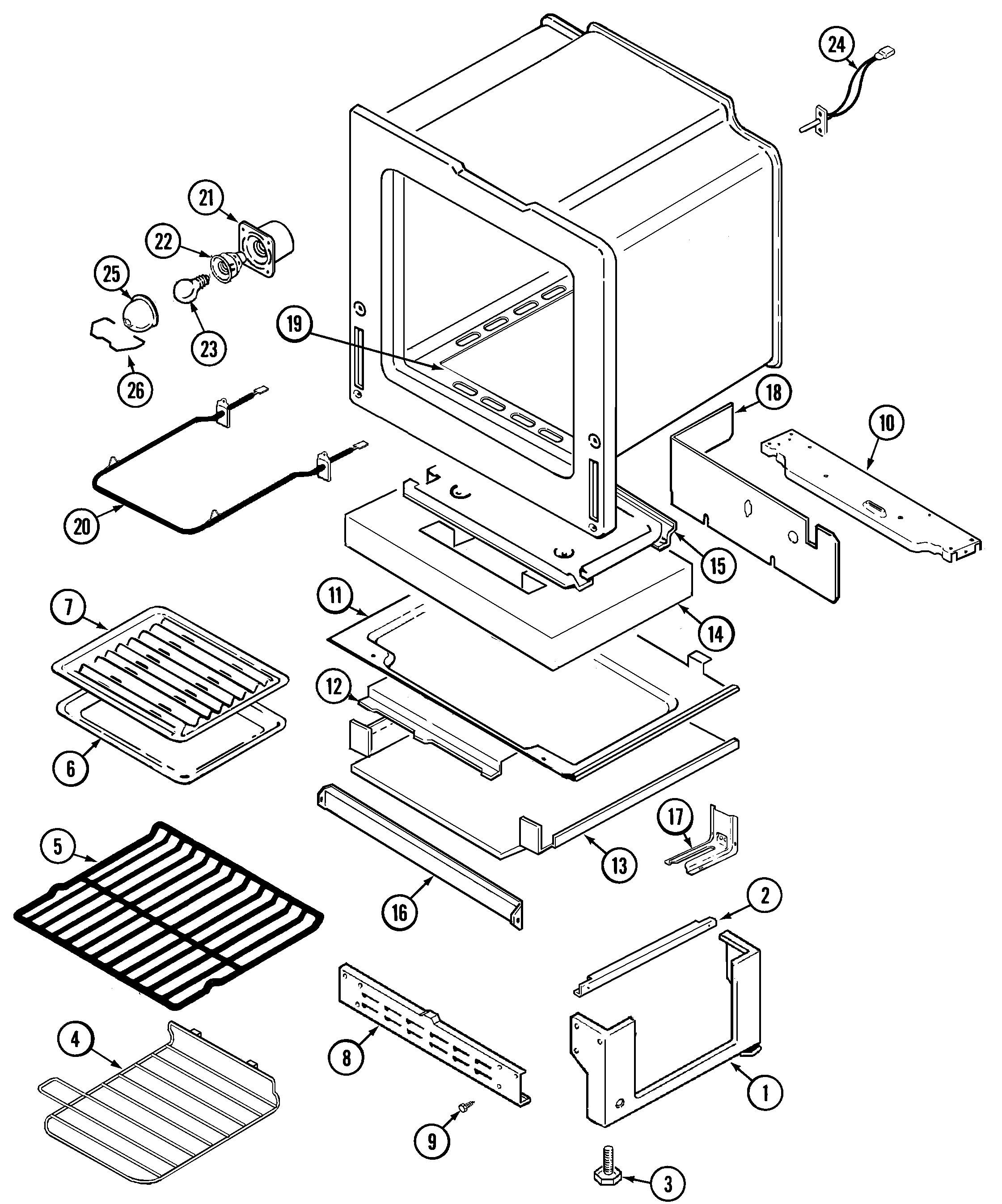 Maytag MGS5770ADC oven/base diagram