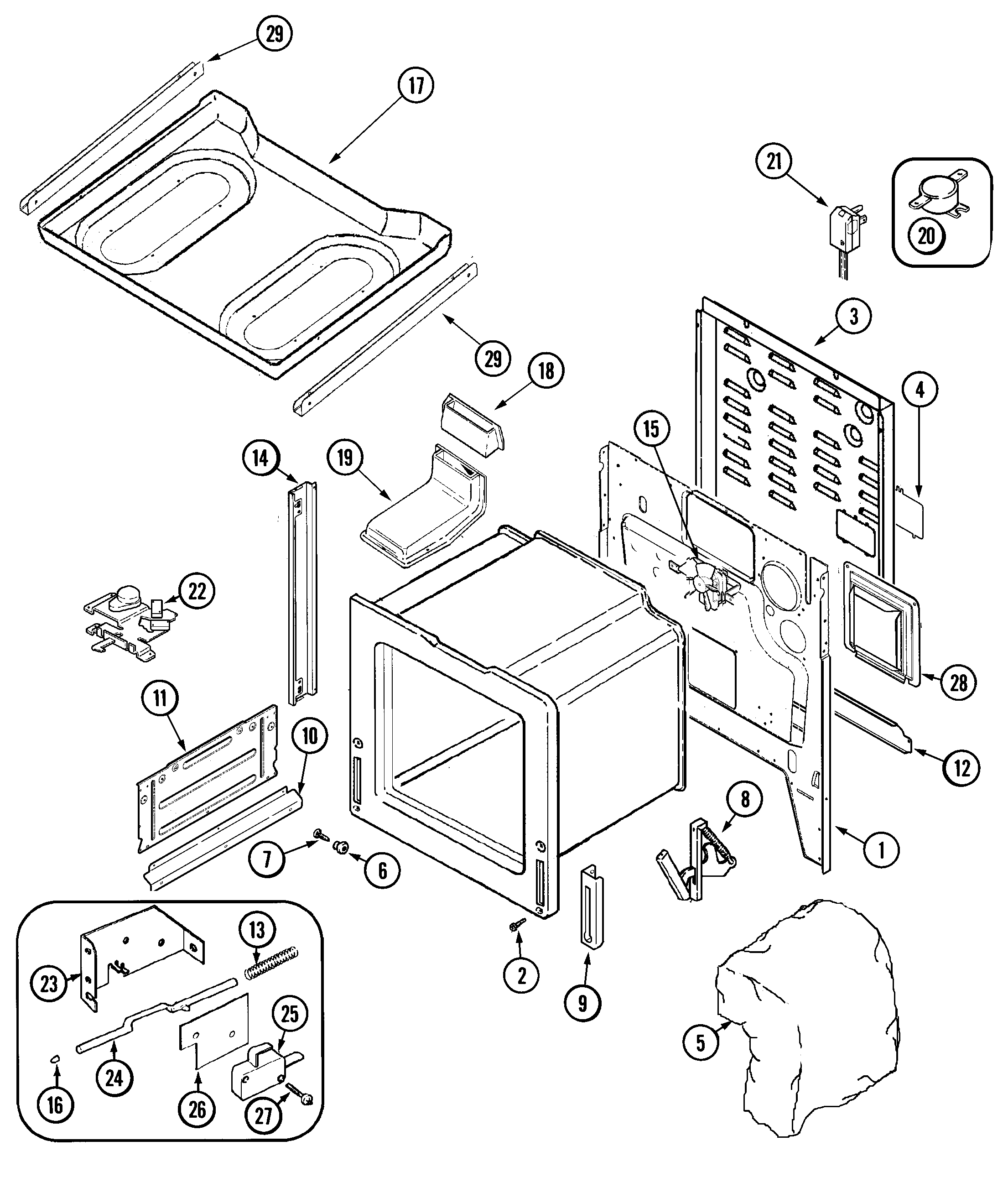 Maytag MGS5870ADA body diagram