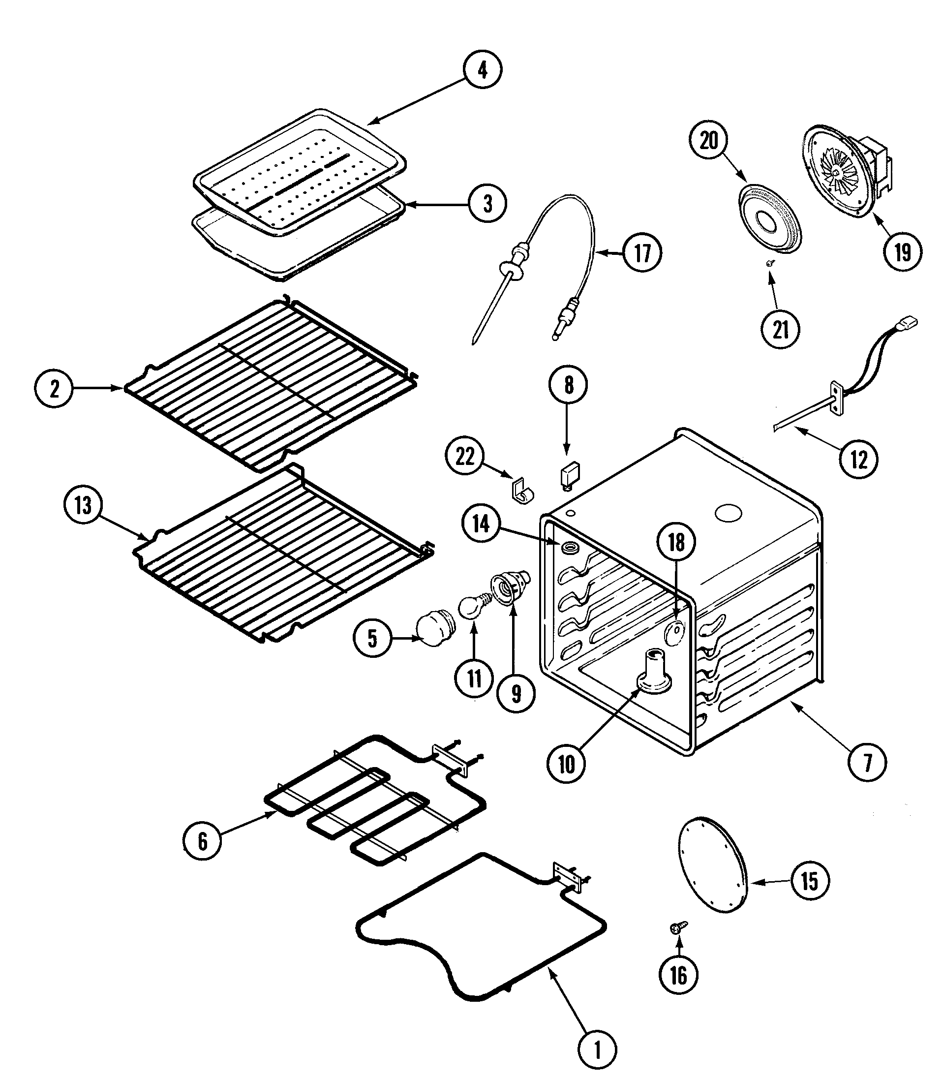 Jenn-Air JJW9630CAB oven diagram