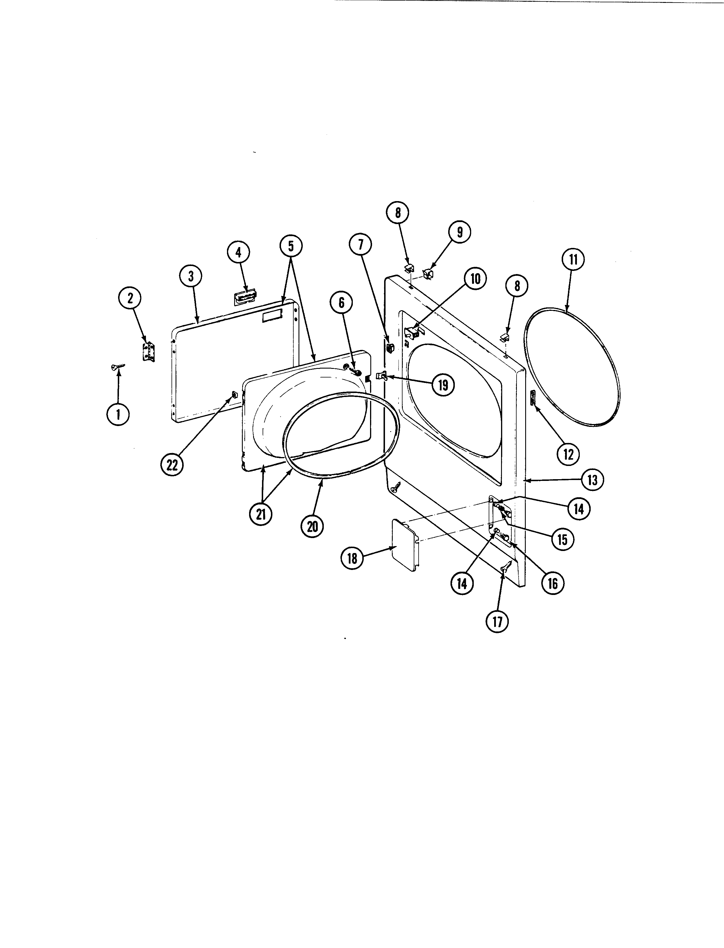 Maytag LDG9701ABW door diagram