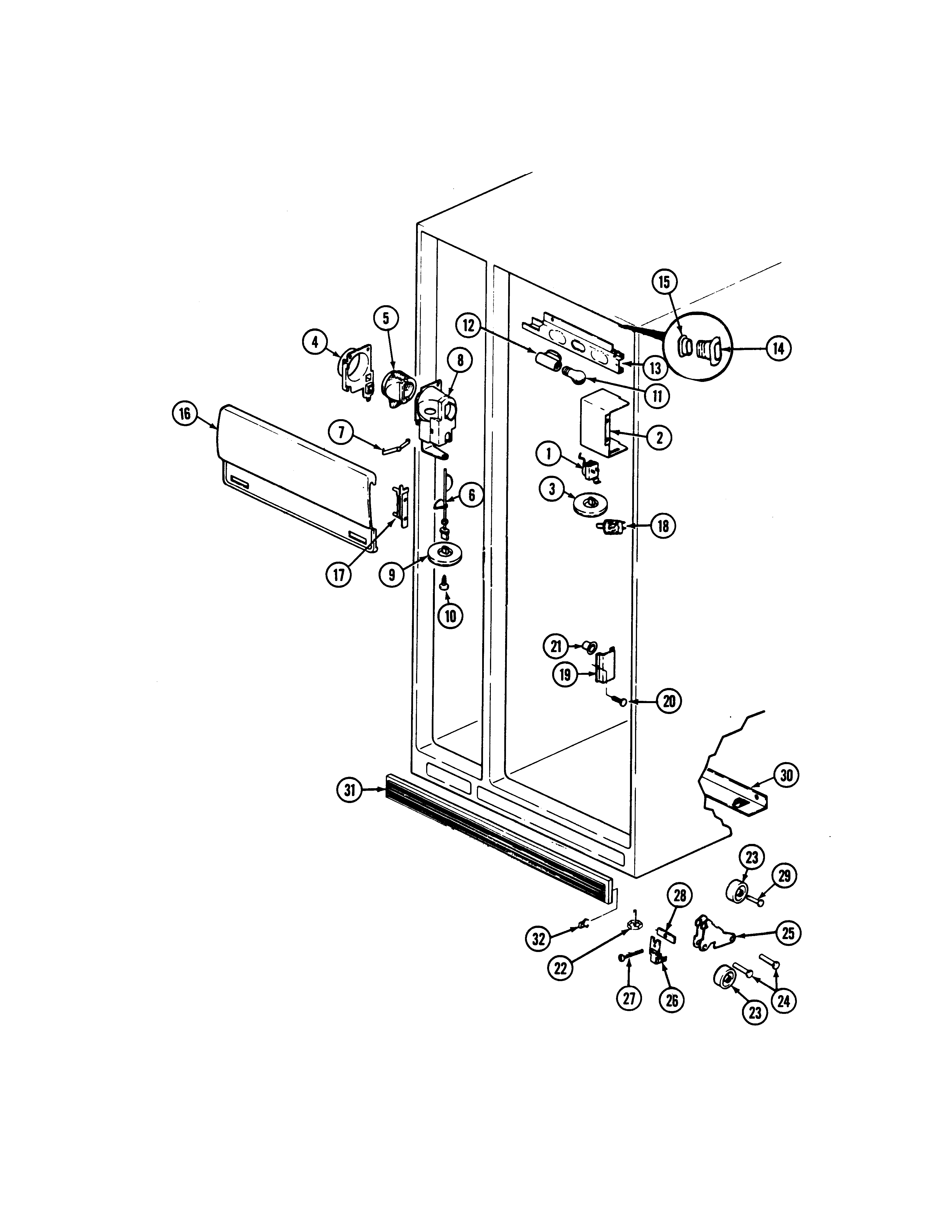 Admiral AS22M8DV-DN33C fresh food compartment diagram