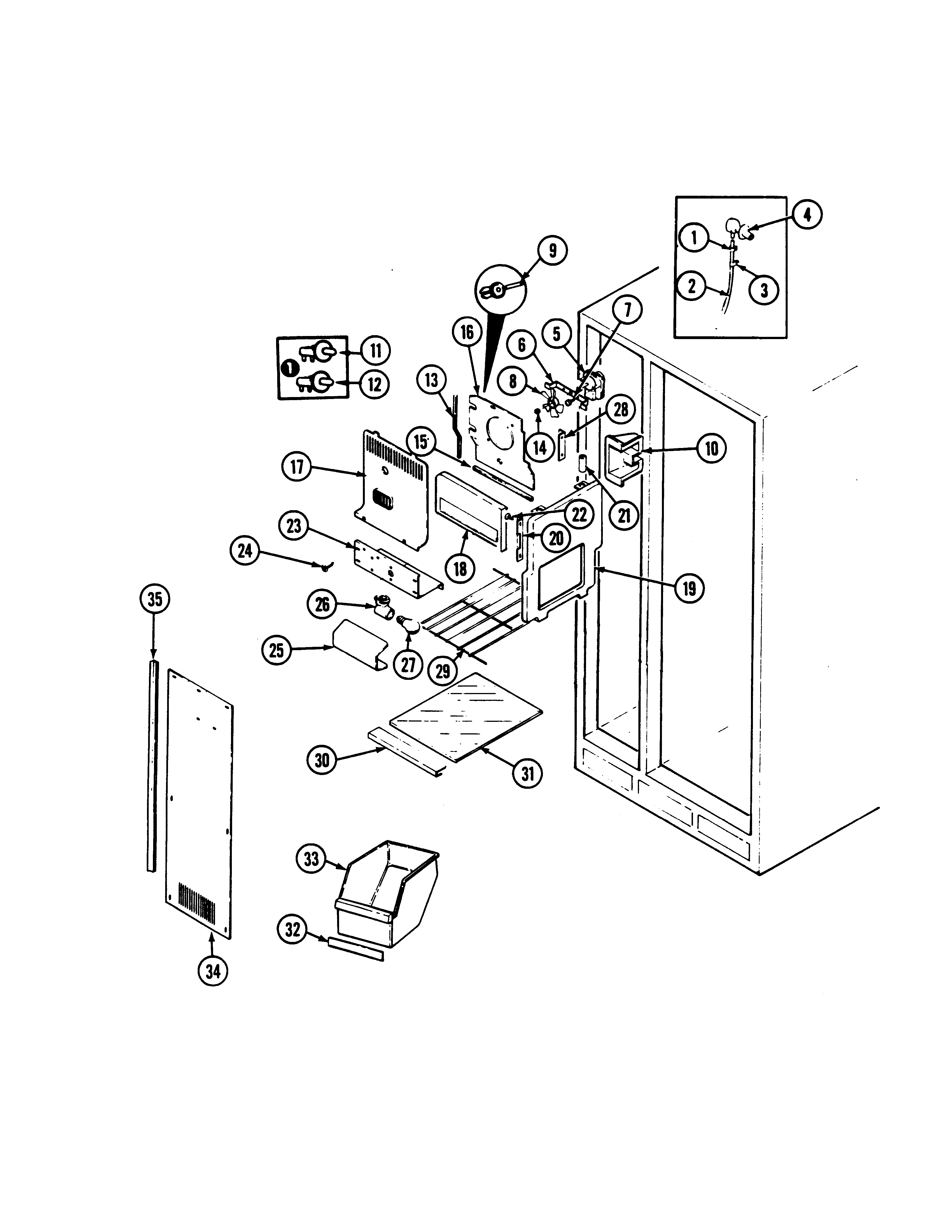 Admiral AS22M8DV-DN33C freezer compartment diagram