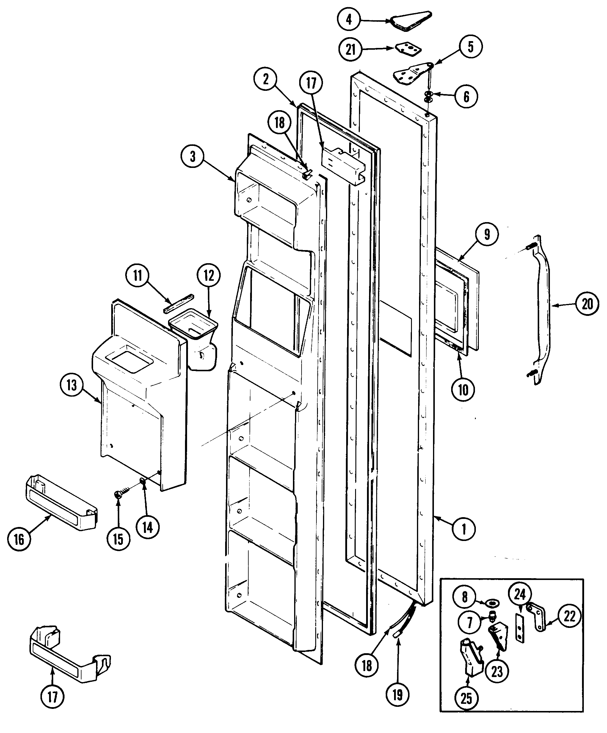 Admiral AS22M8DV-DN33C freezer door diagram