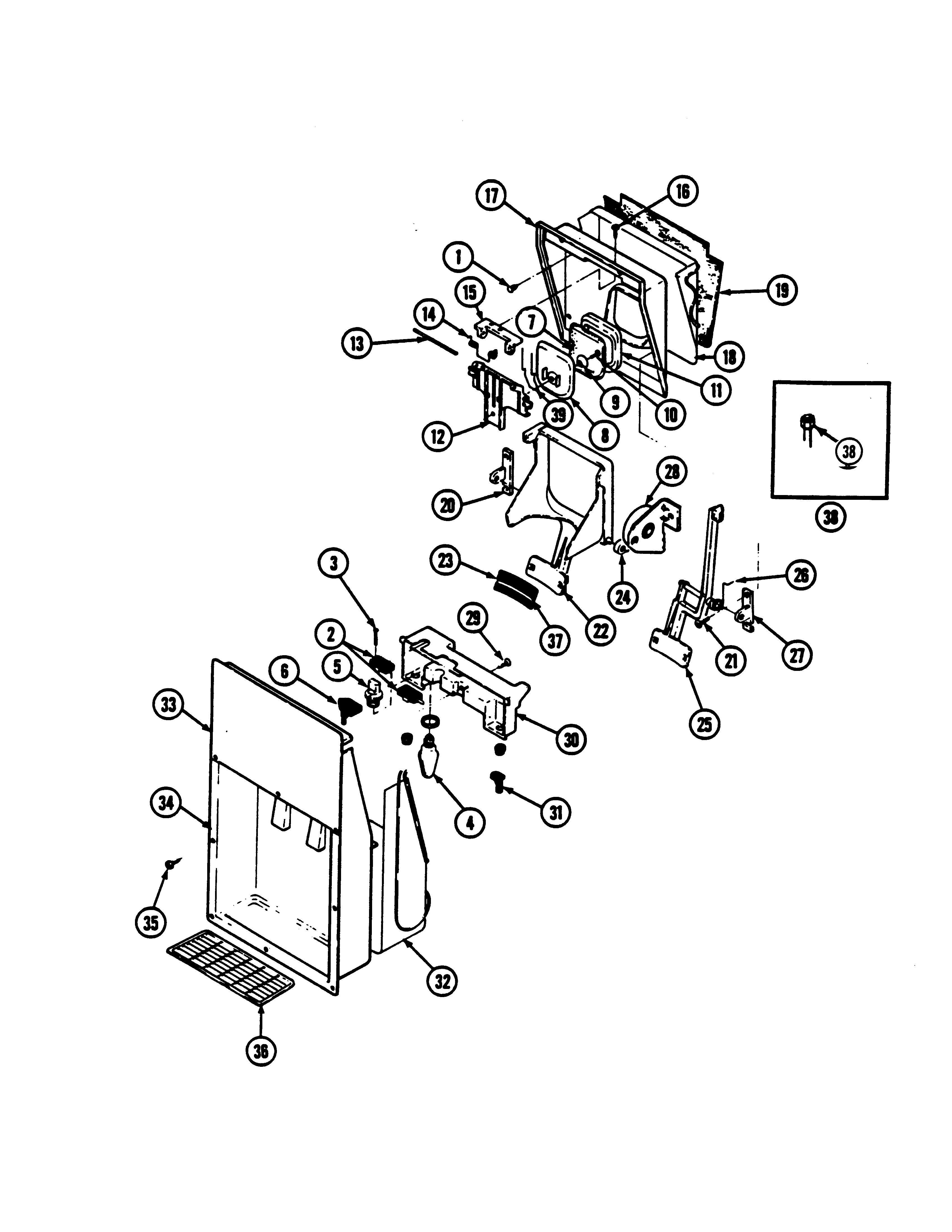 Admiral AS22M8DV-DN33C ice & water dispenser diagram
