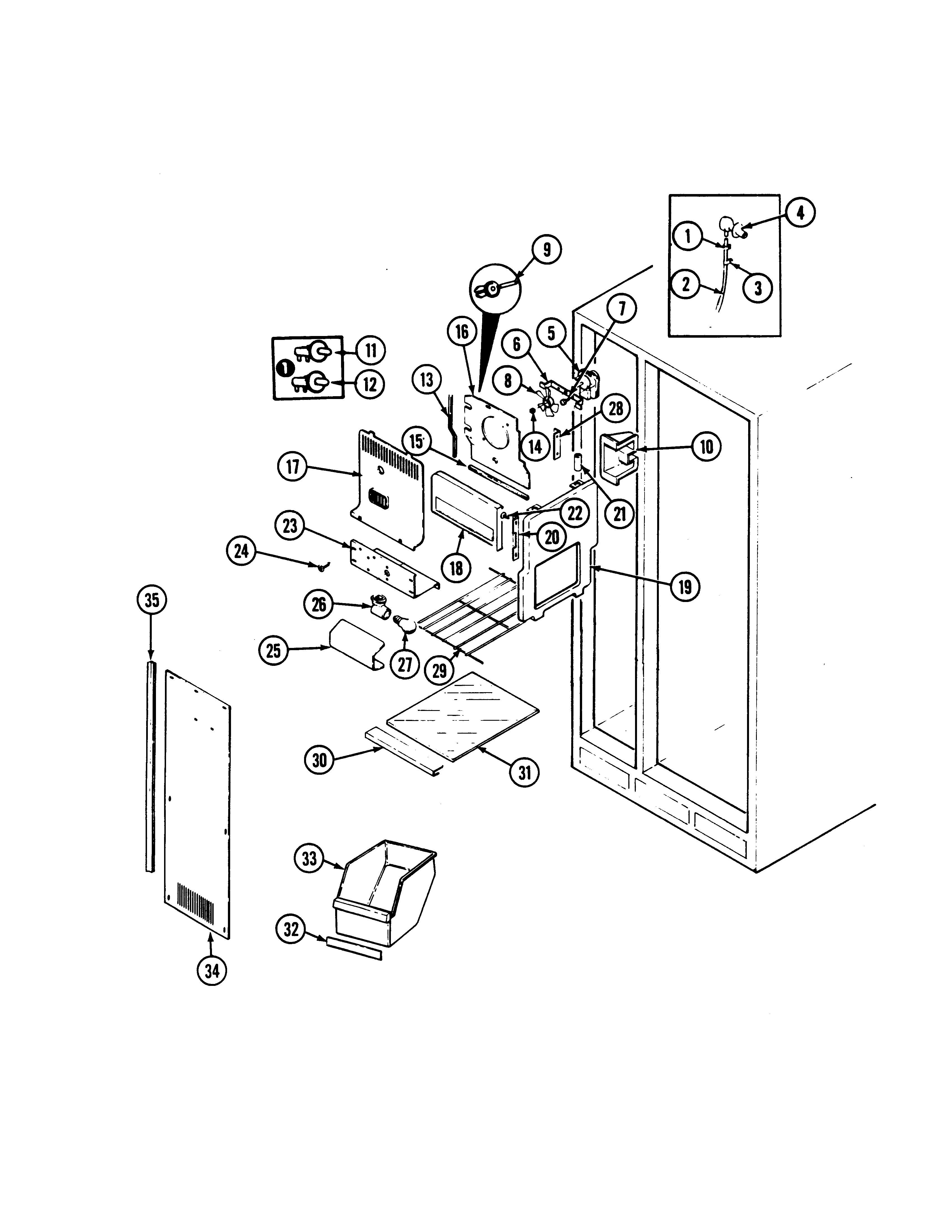 Admiral AS22M8DA-DN34A freezer compartment diagram