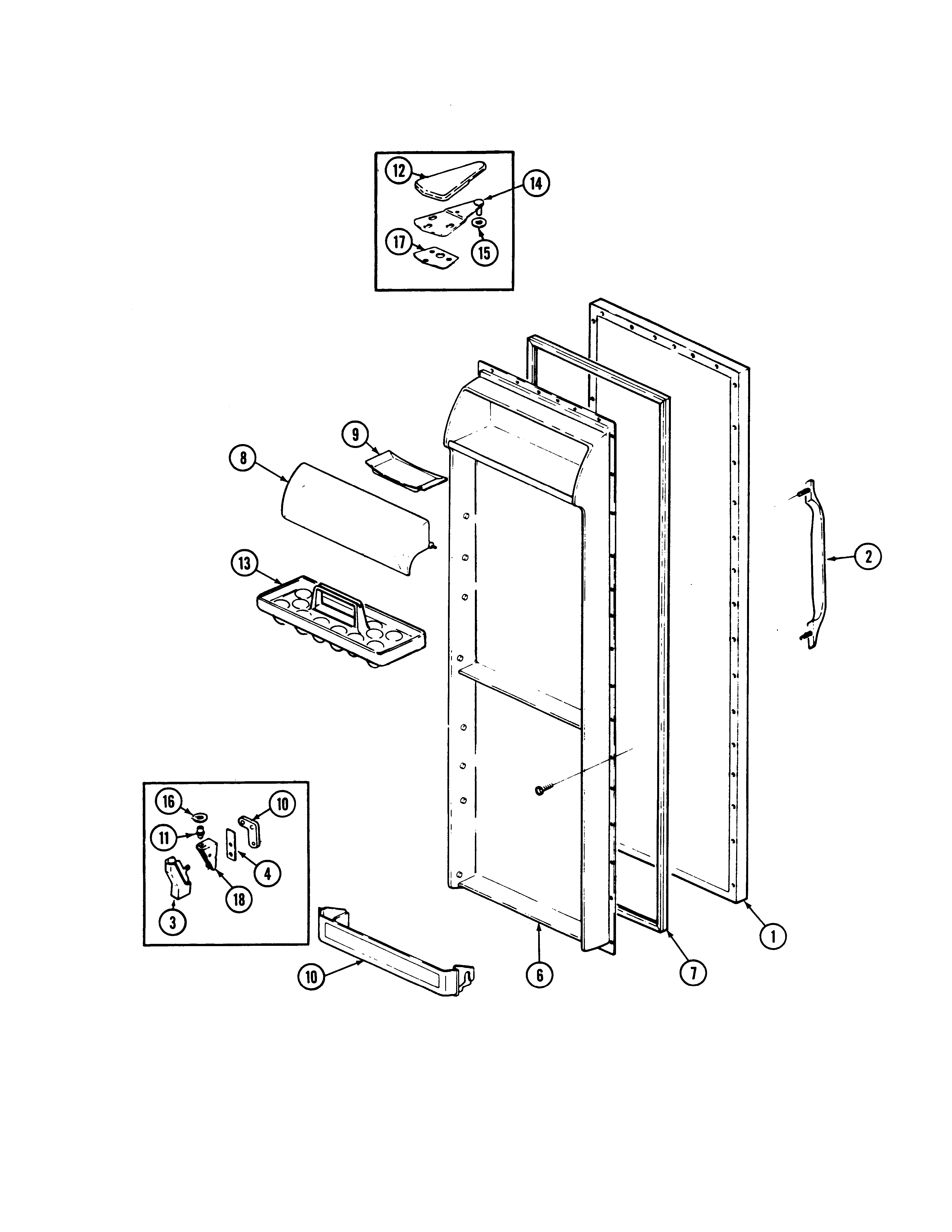 Admiral AS22M8DA-DN34A fresh food door diagram