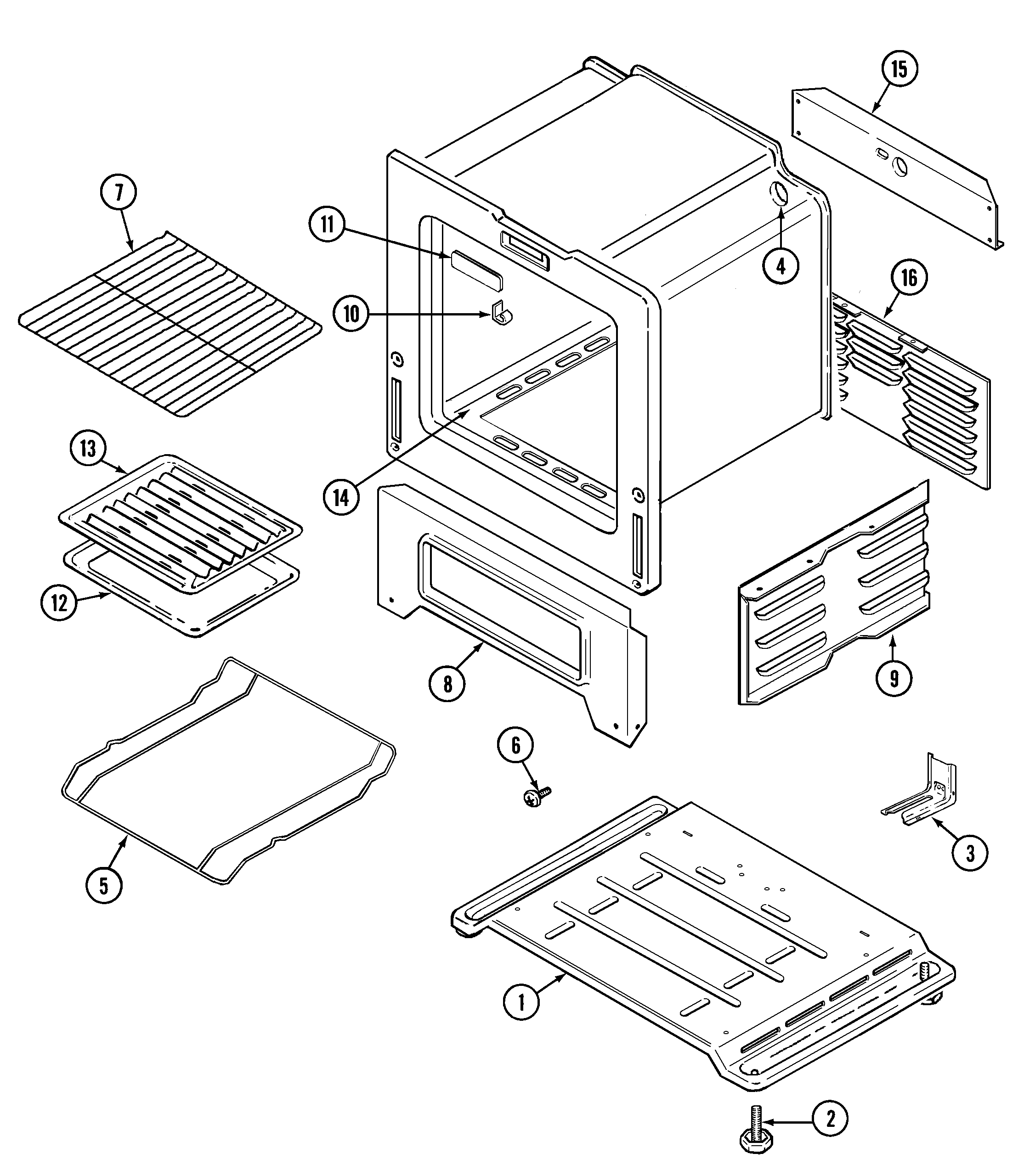 Magic Chef 31001PAW oven/base diagram