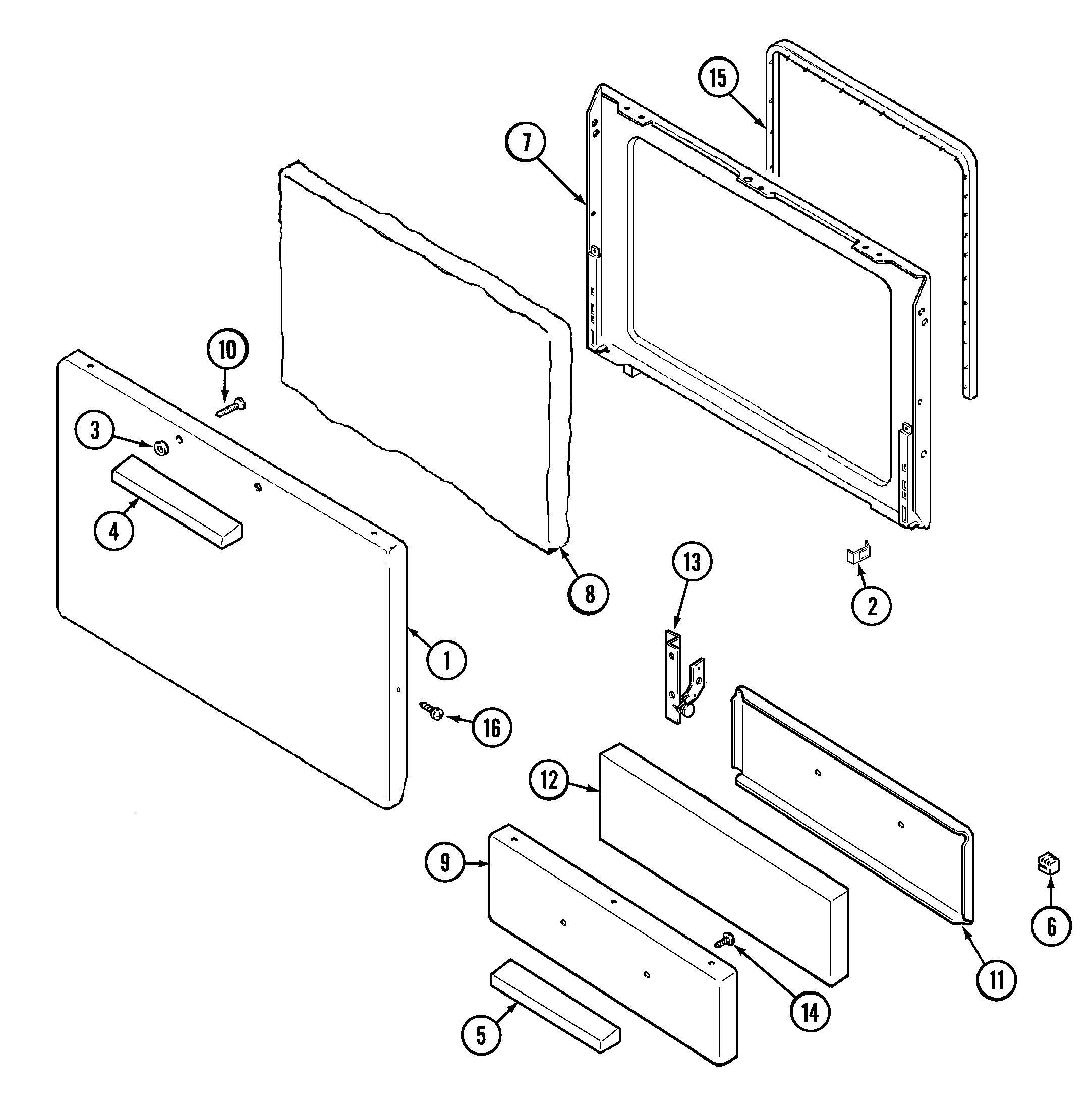 Magic Chef 31001PAW door/drawer diagram
