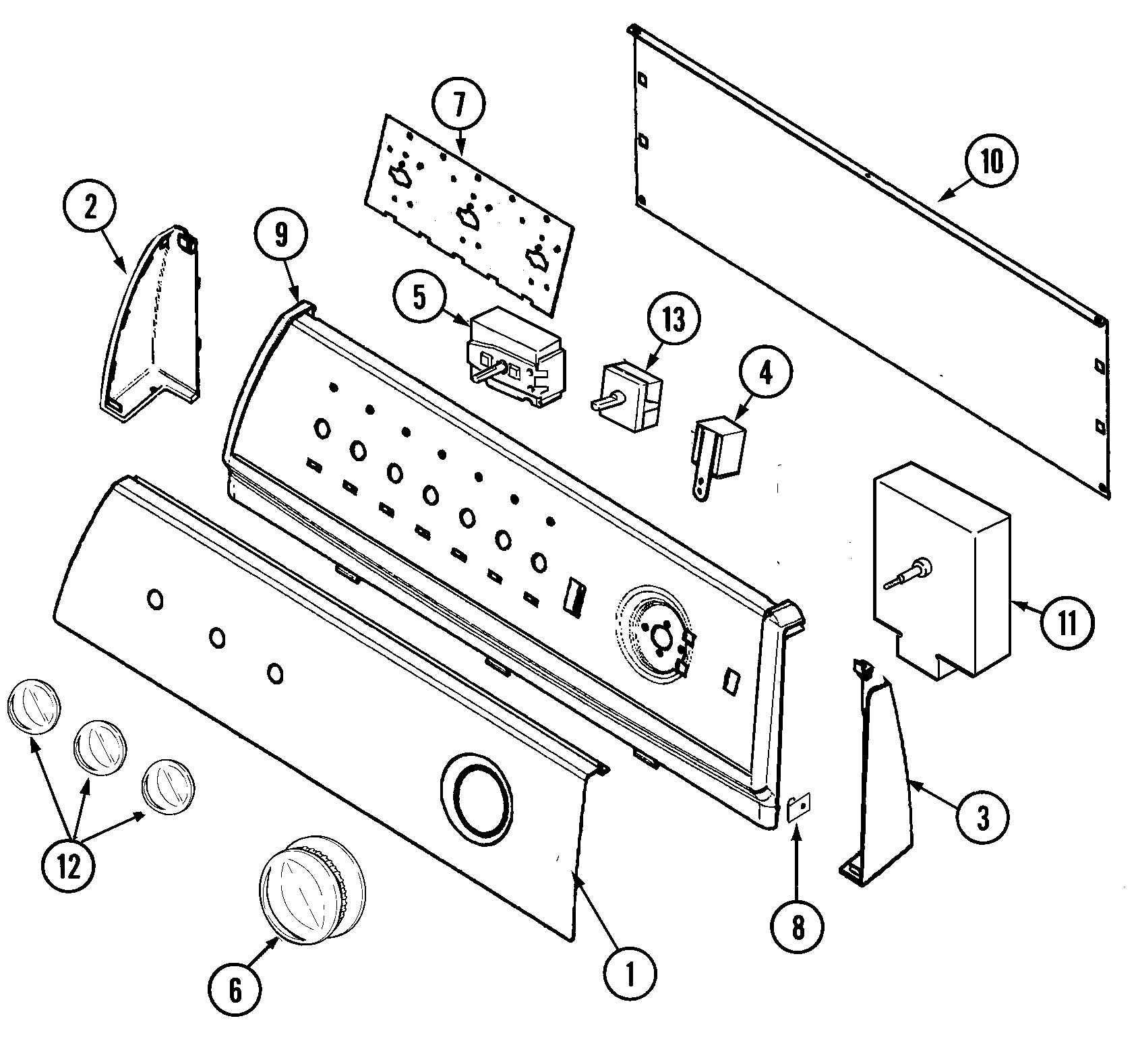 Maytag PYG3250AWW control panel diagram