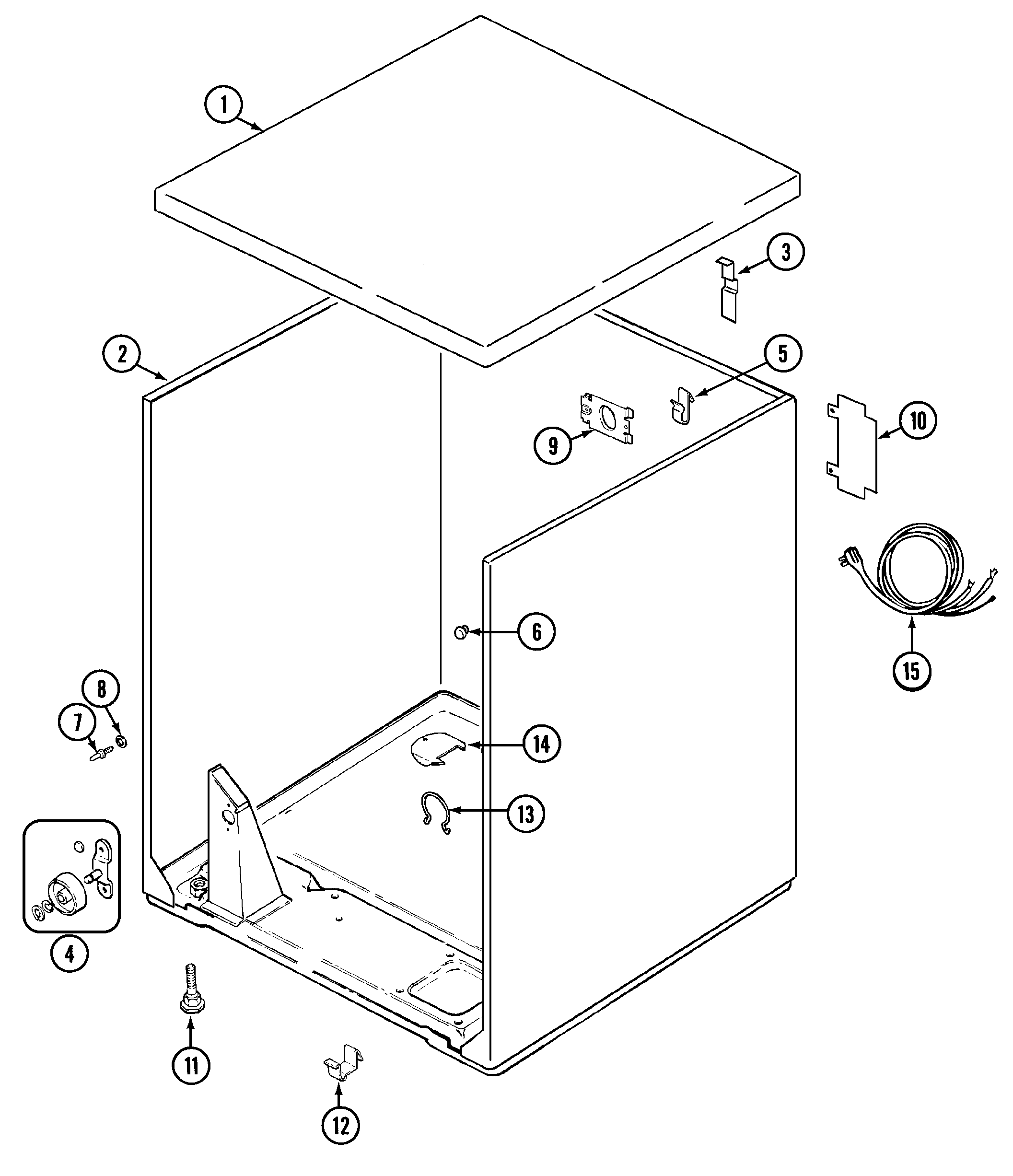 Maytag PYG3250AWW cabinet diagram