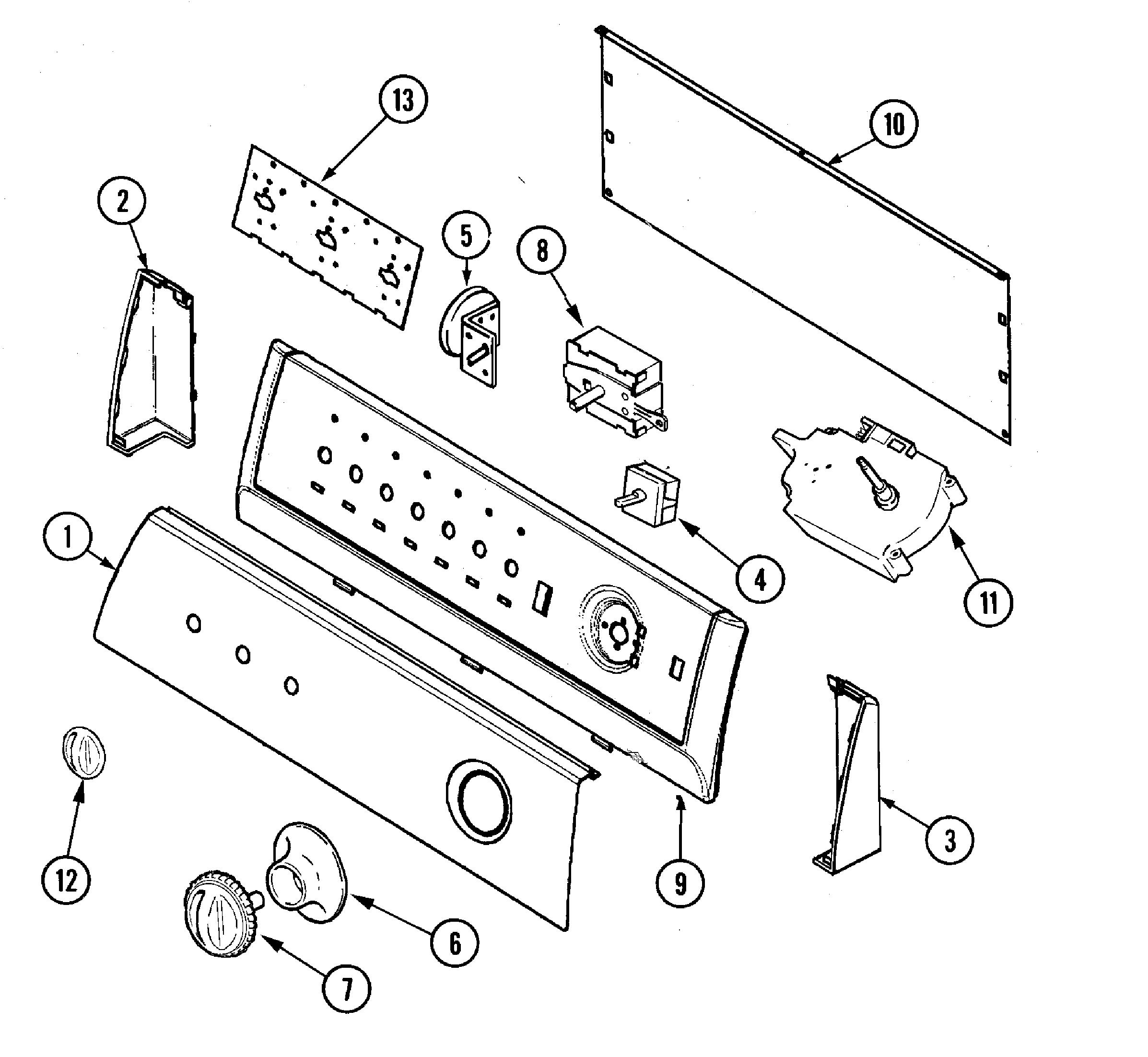 Maytag PAV3100AWW control panel diagram
