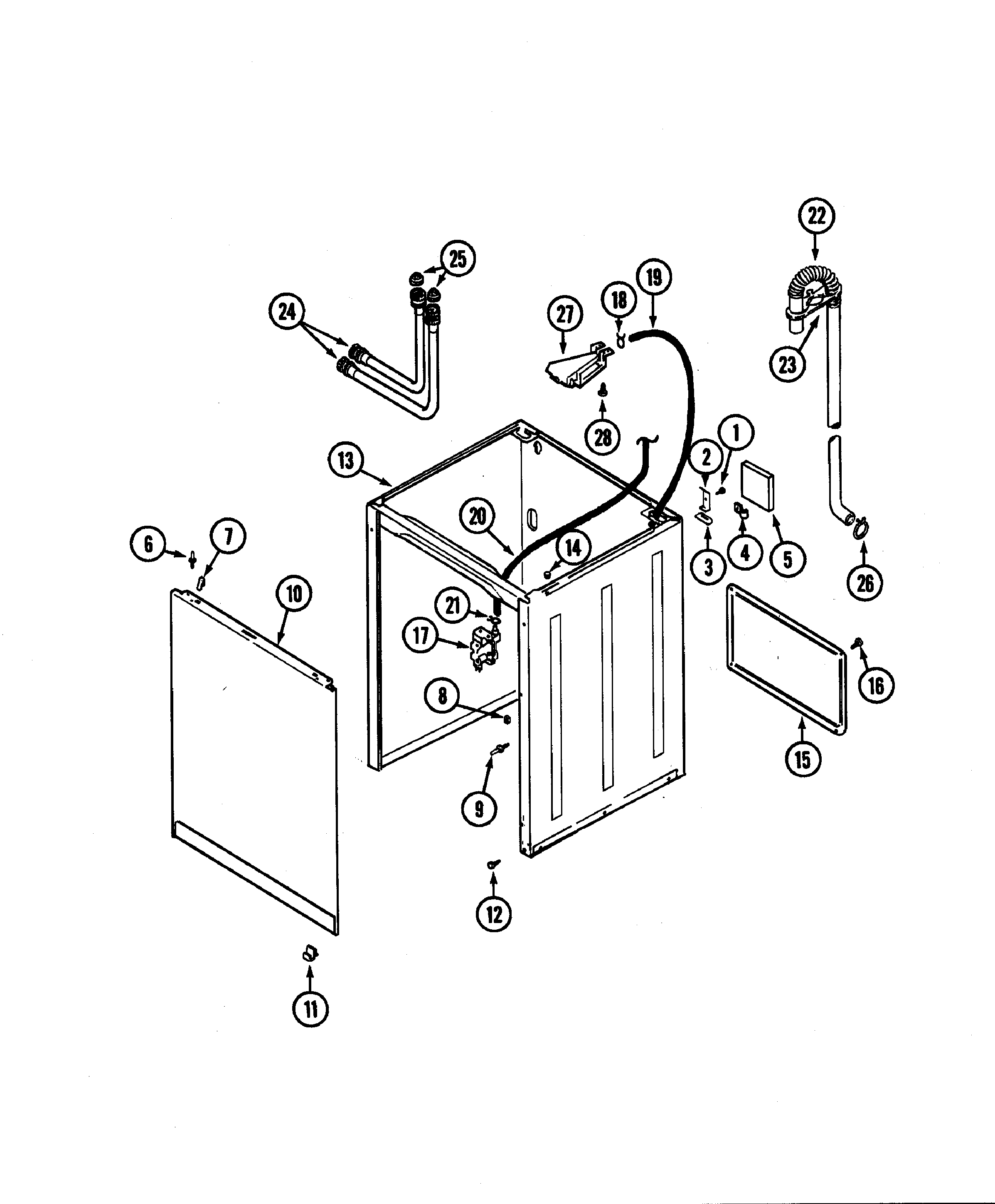 Maytag PAV3100AWW cabinet diagram
